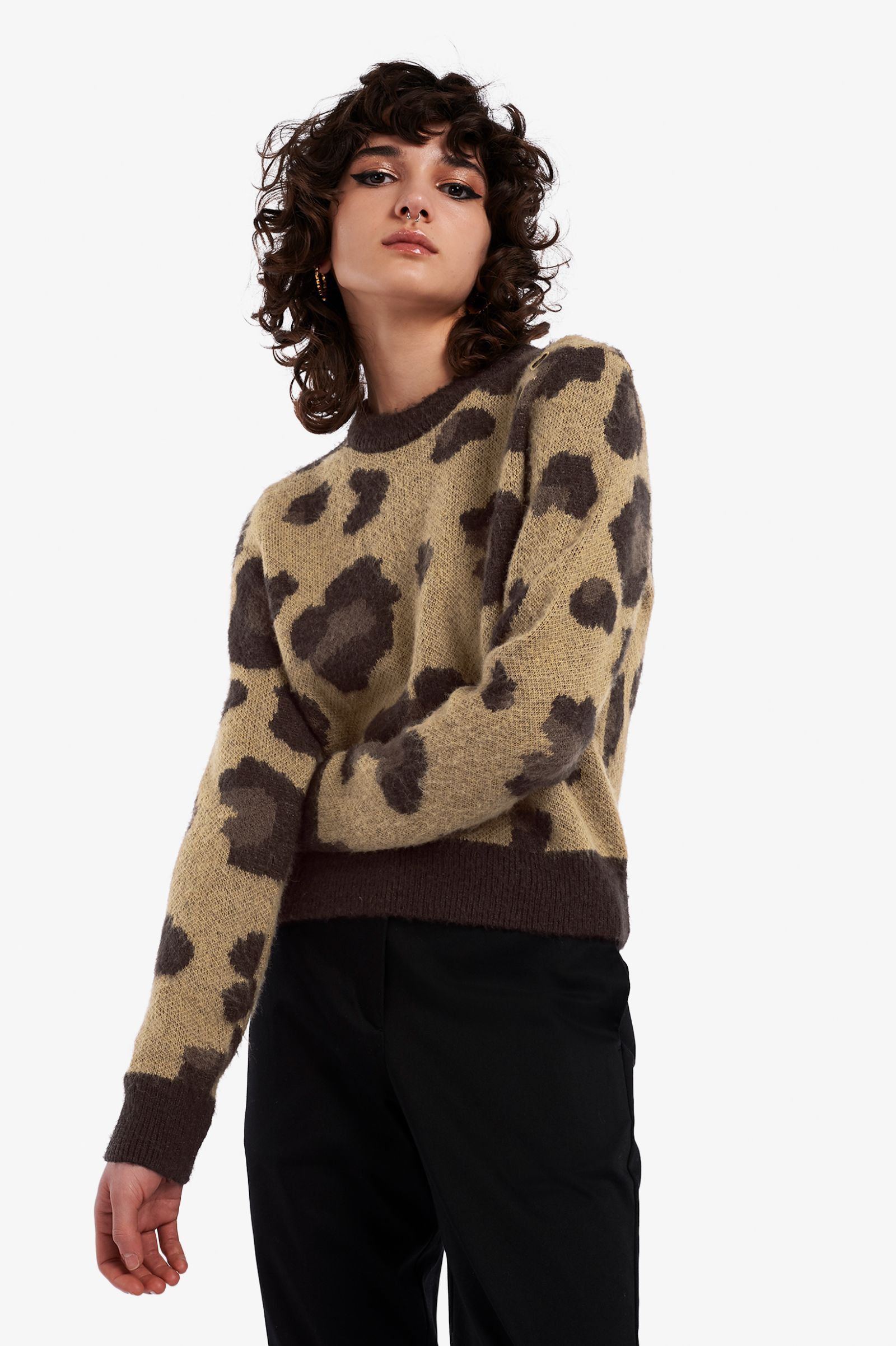 Amy Winehouse FoundationLeopard Jumper Black 7037960