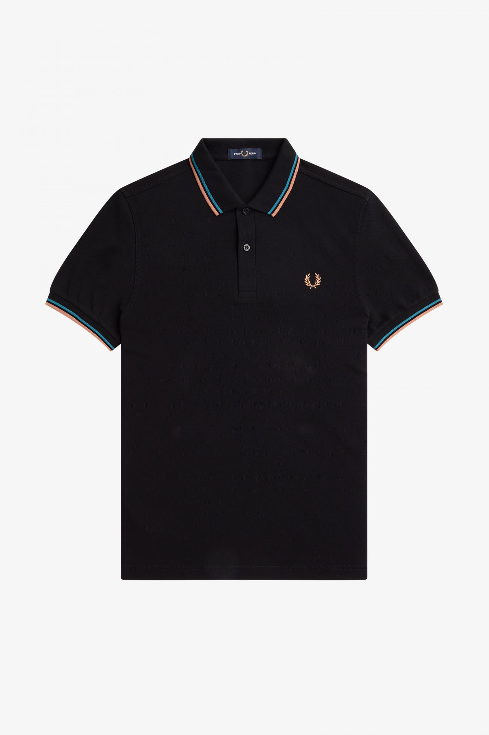 The Fred Perry ShirtM3600 Black / Cyber Blue / Light Rust 7038999