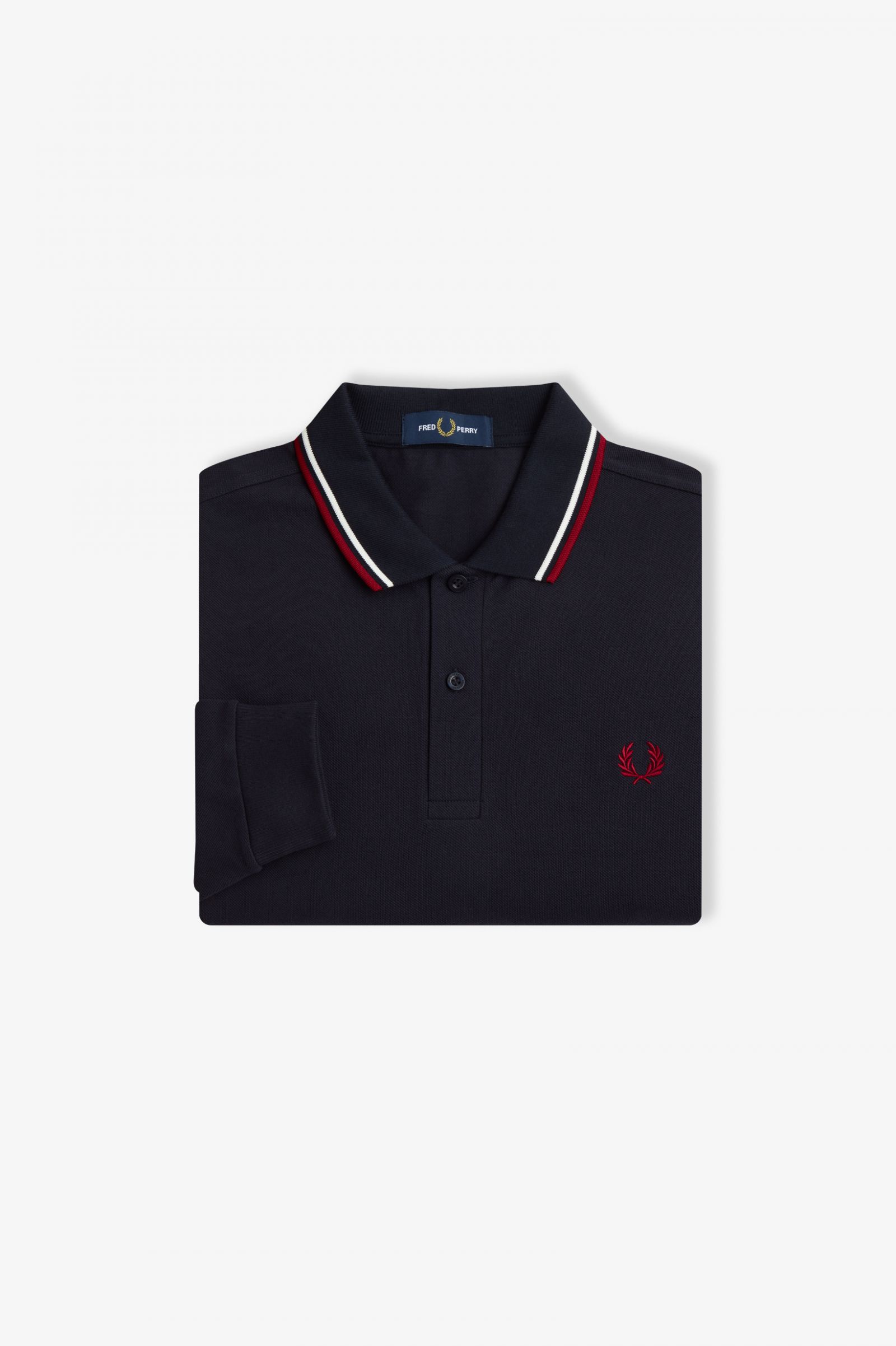 The Fred Perry ShirtM3636 Navy / Snow White / Burnt Red 7038545