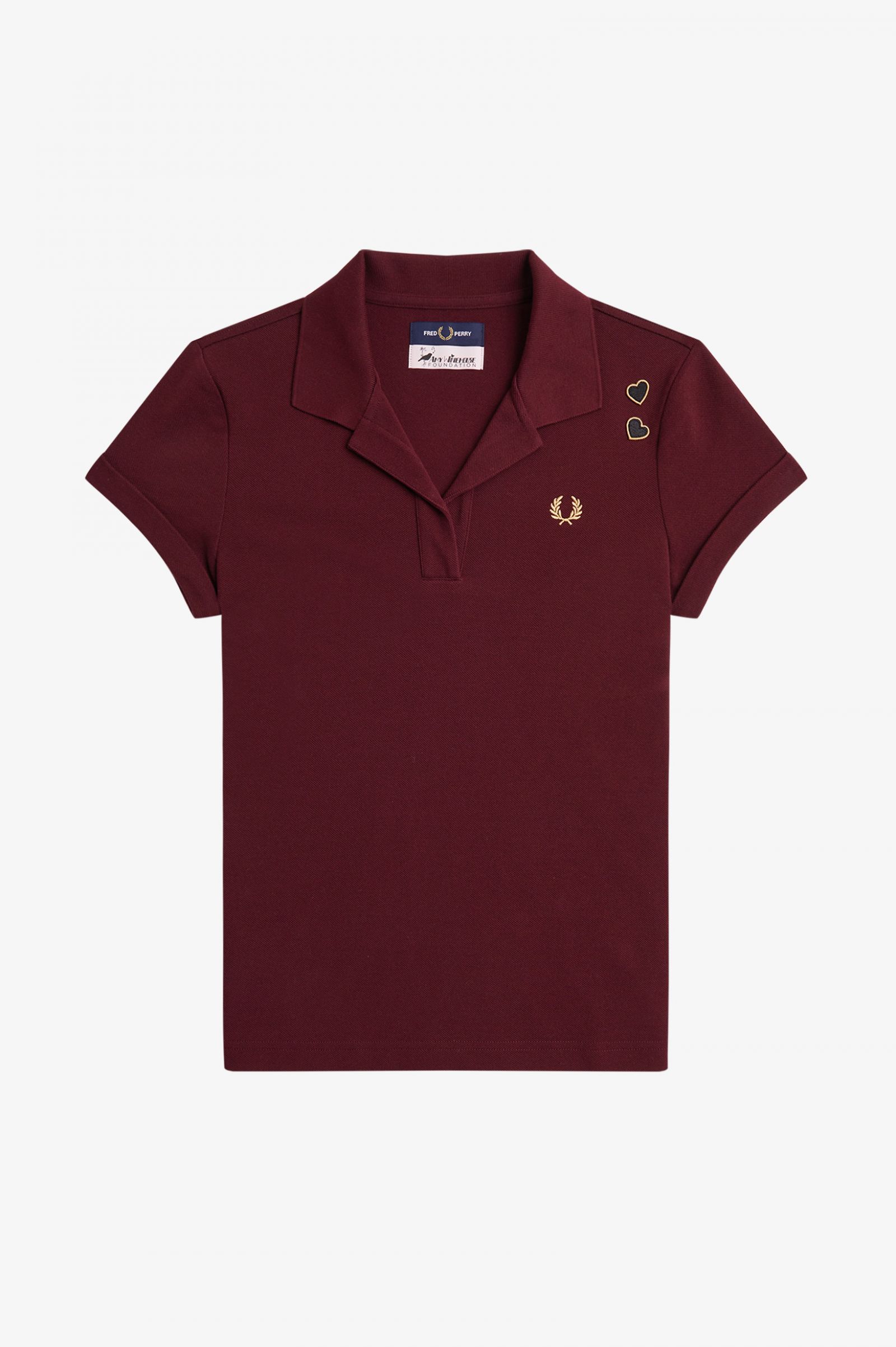 Amy Winehouse FoundationOpen-Collar Pique Shirt Oxblood 7039375