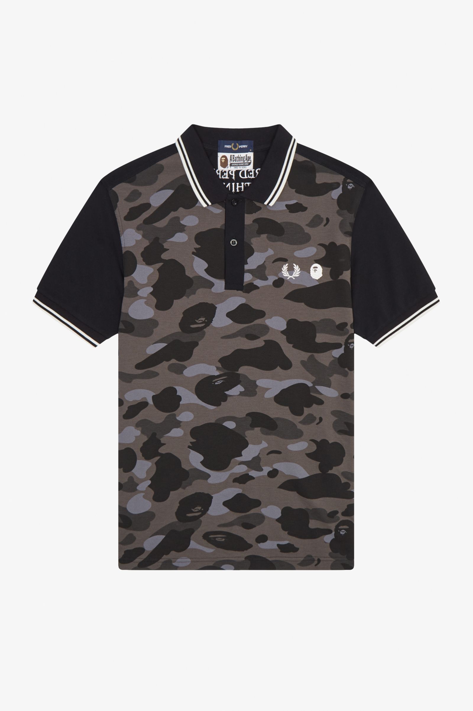 A Bathing Ape?Camouflage Fred Perry Shirt Black 7038240