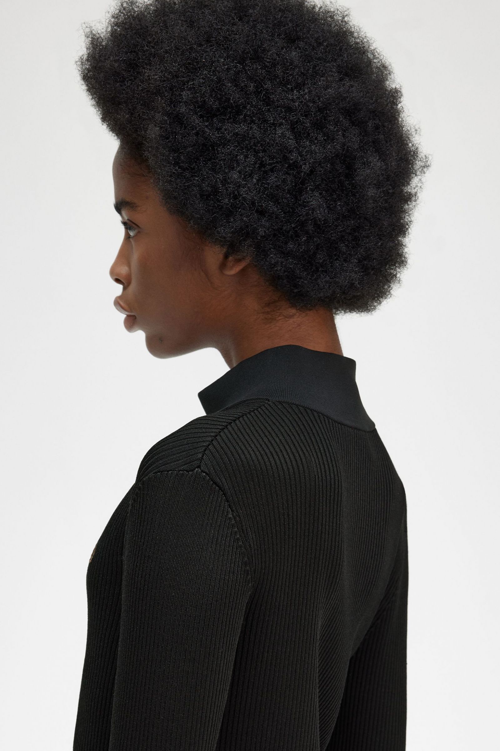 Ribbed Zip Through Jumper Black 7039335