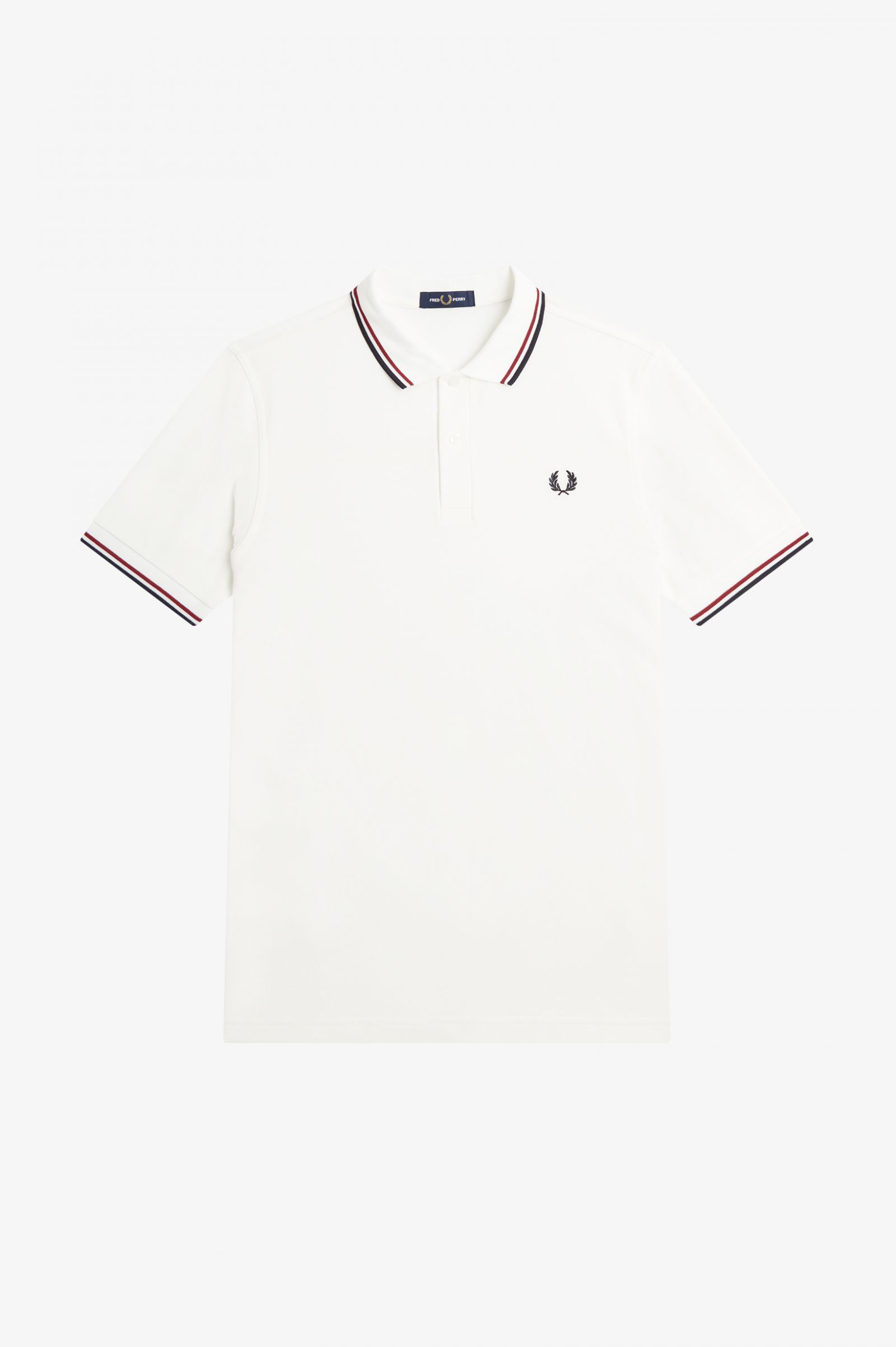 The Fred Perry ShirtM3600 Snow White / Burnt Red / Navy 7039030