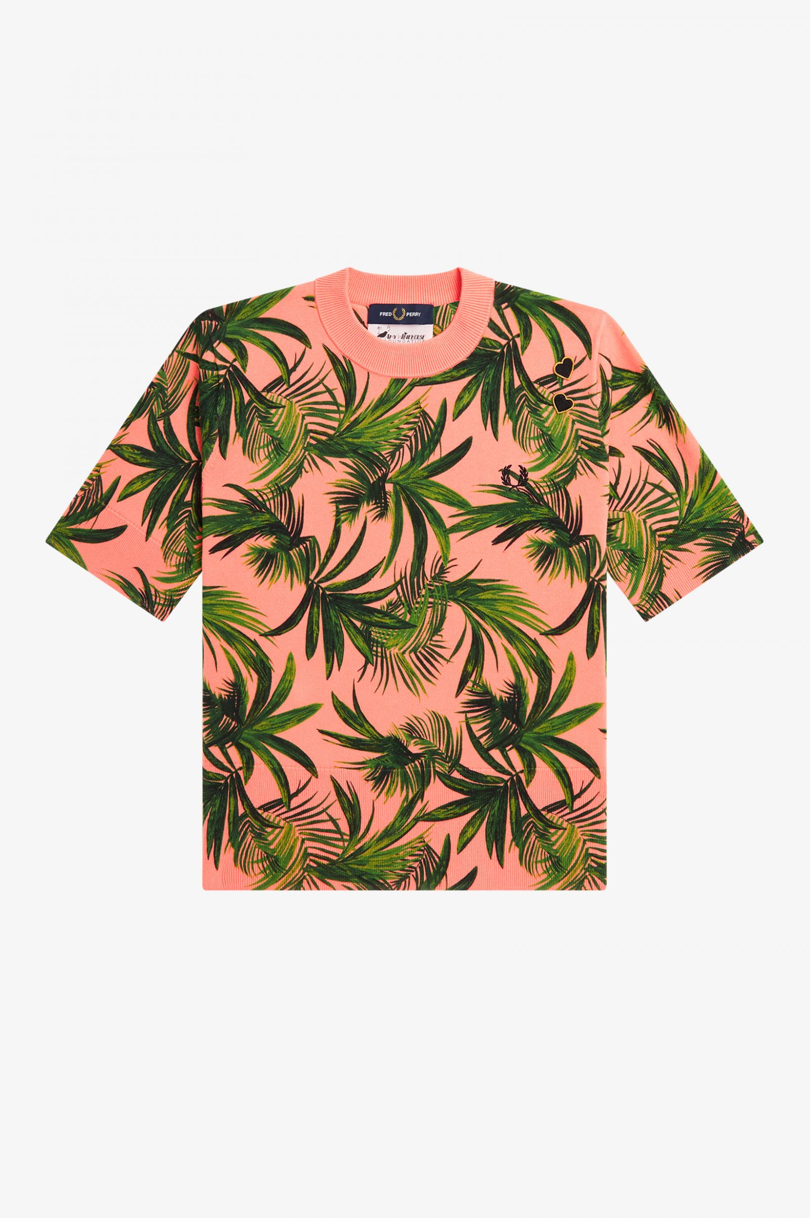 Amy Winehouse FoundationPalm Print Jumper Coral Heat 7039230