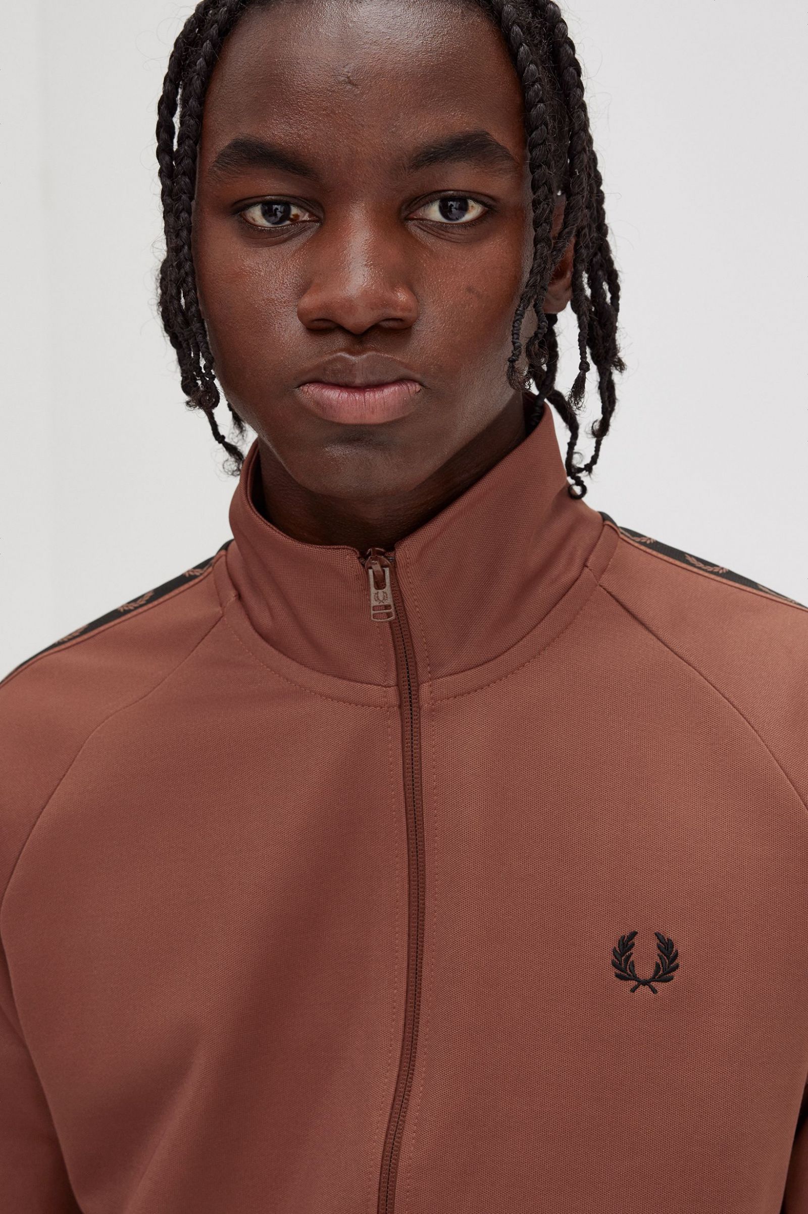 Contrast Tape Track Jacket Whisky Brown / Black 7039115