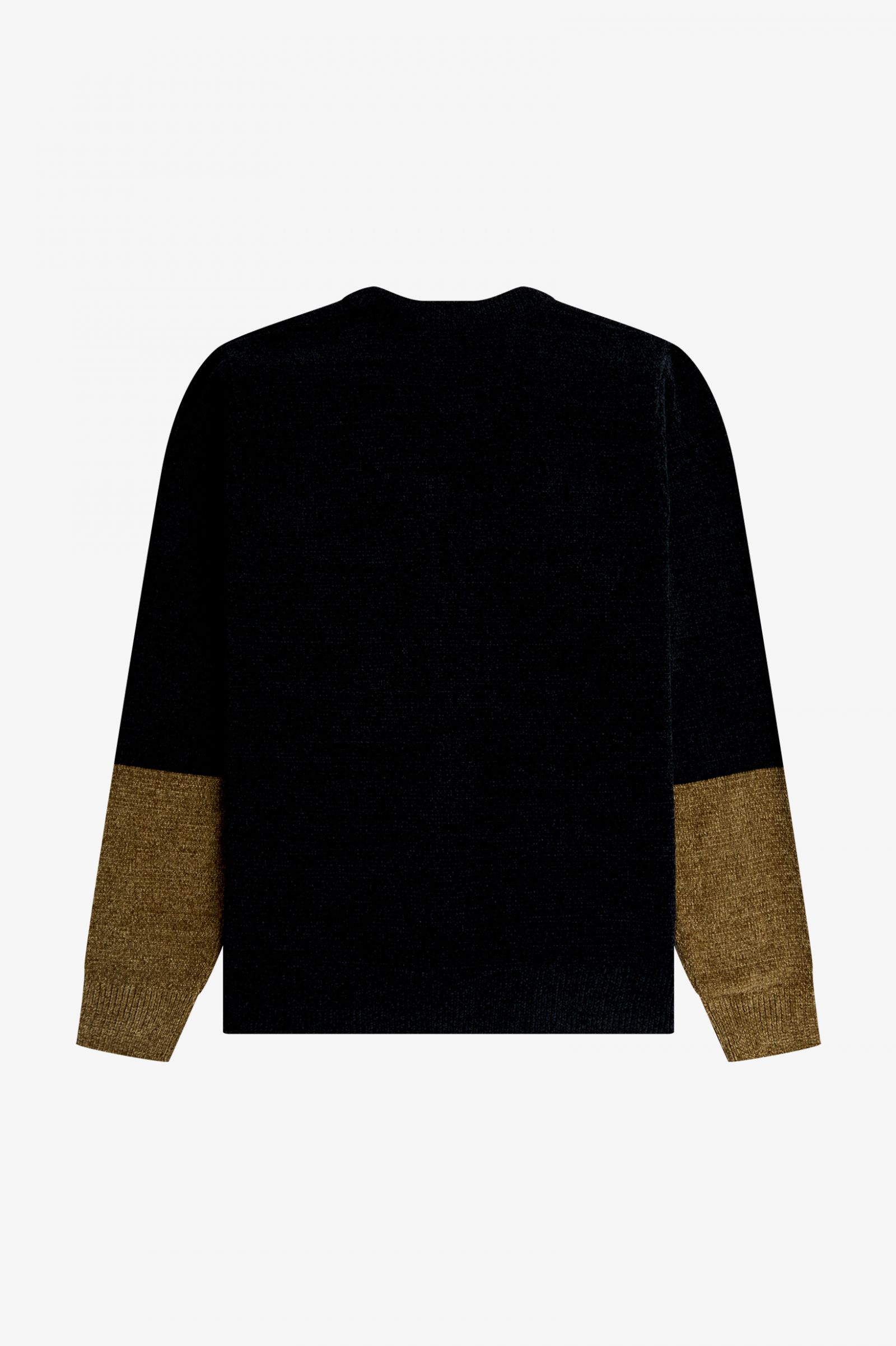 Colour Block Chenille Cardigan Black 7038697