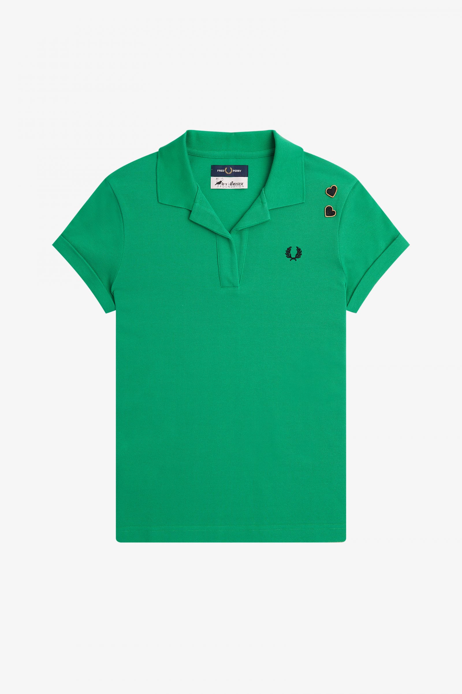 Amy Winehouse FoundationOpen-Collar Piqué Shirt Fred Perry Green 7037933