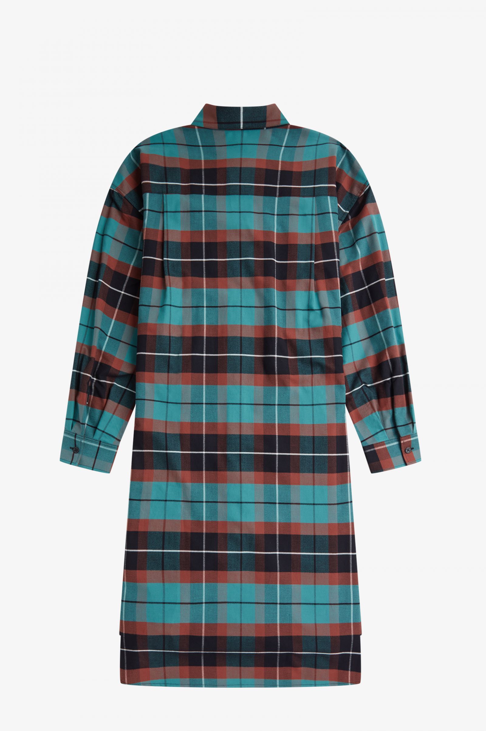 Brushed Tartan Shirt Dress Deep Mint 7039359