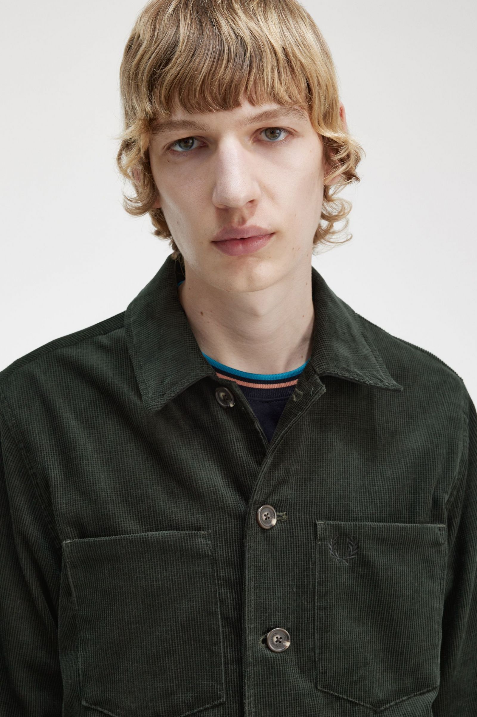 Waffle Cord Overshirt Night Green 7038683