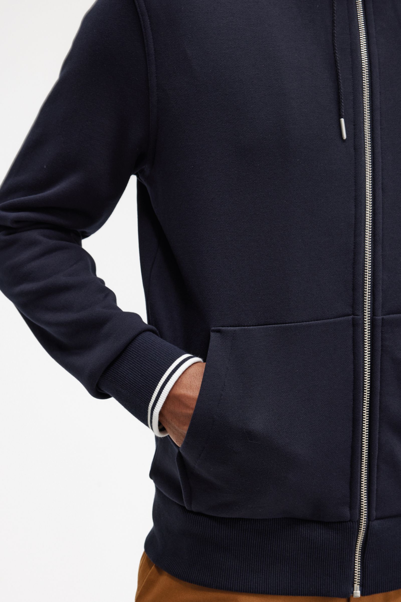 Hooded Zip Through Sweatshirt Navy 7038891