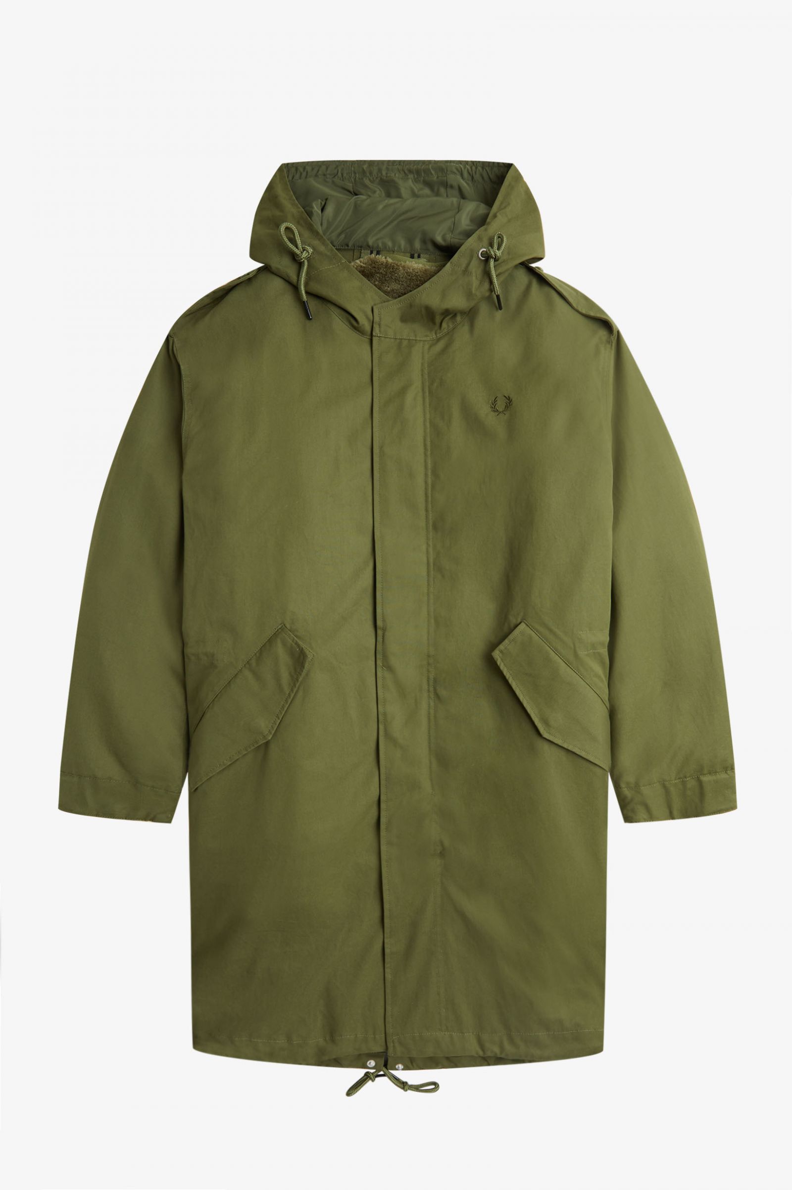 Faux Fur Lined Parka Parka Green 7038290
