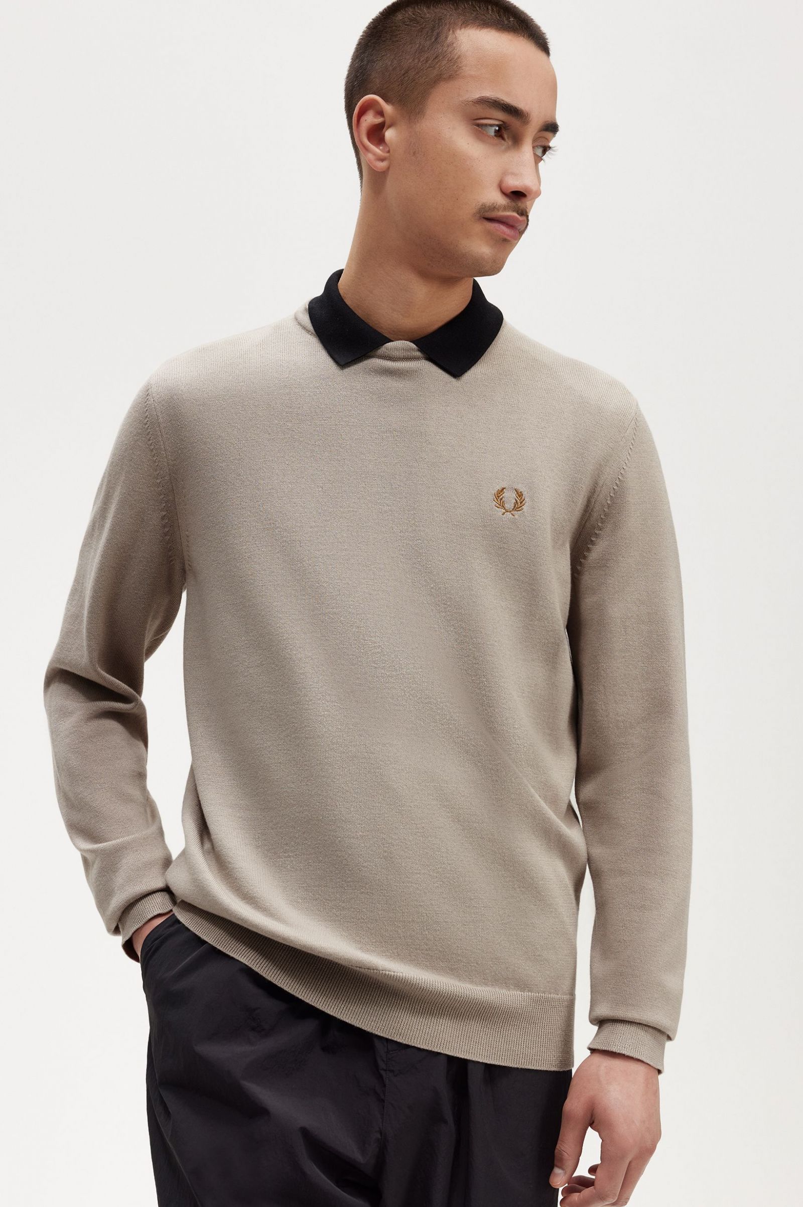 Classic Crew Neck Jumper Dark Oatmeal 7038330