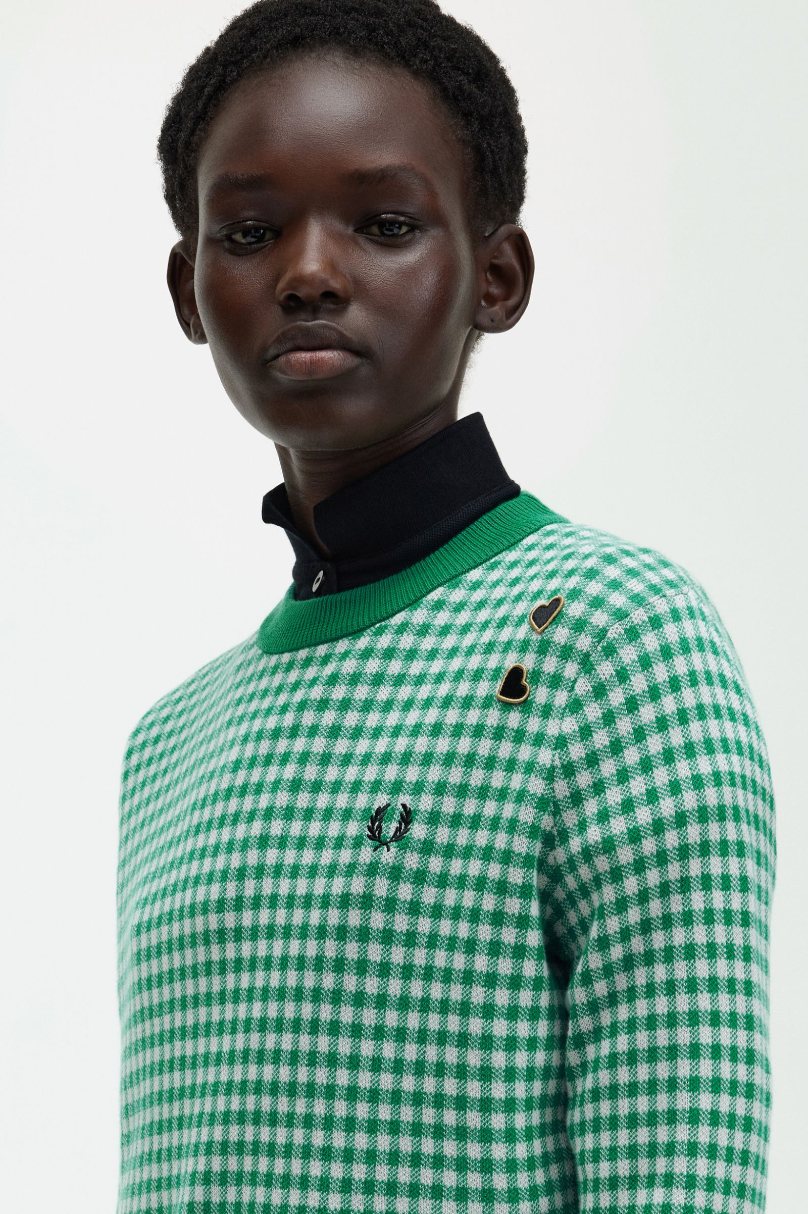 Amy Winehouse FoundationGingham Jumper Fred Perry Green 7037962