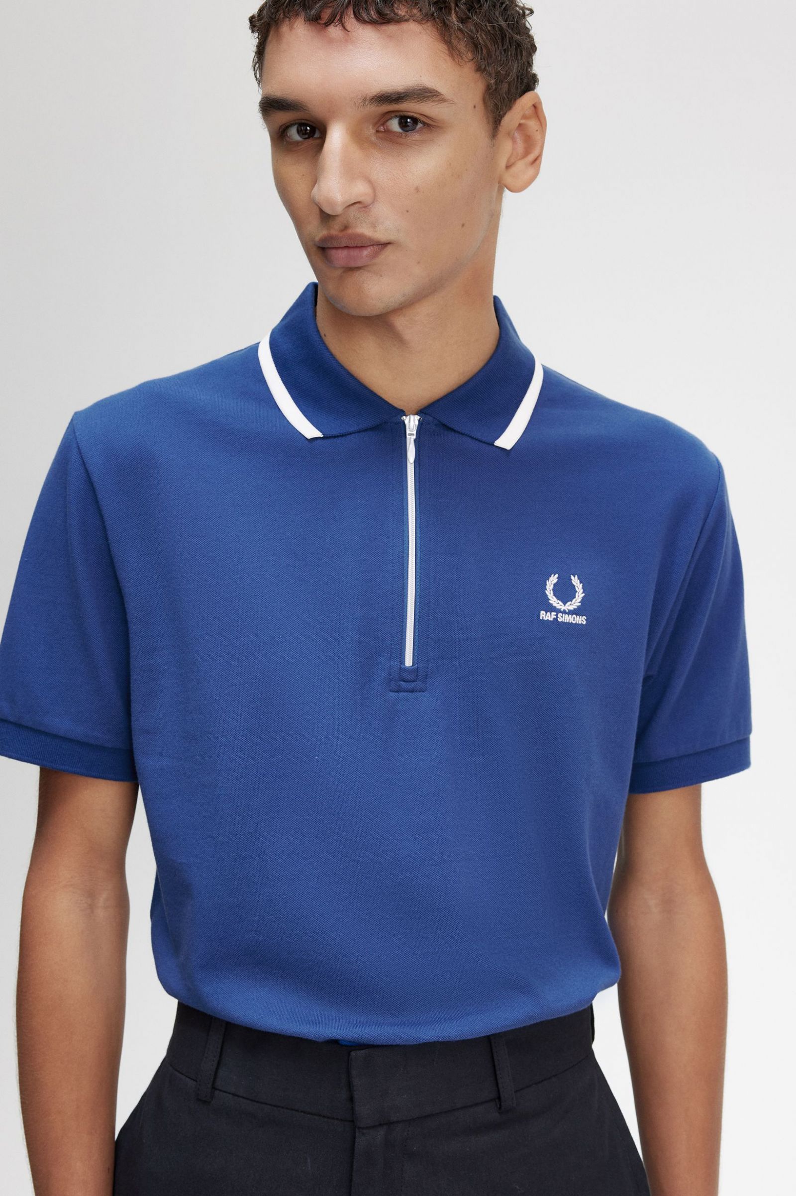 Raf SimonsHalf Zip Polo Shirt Royal Blue 7038630