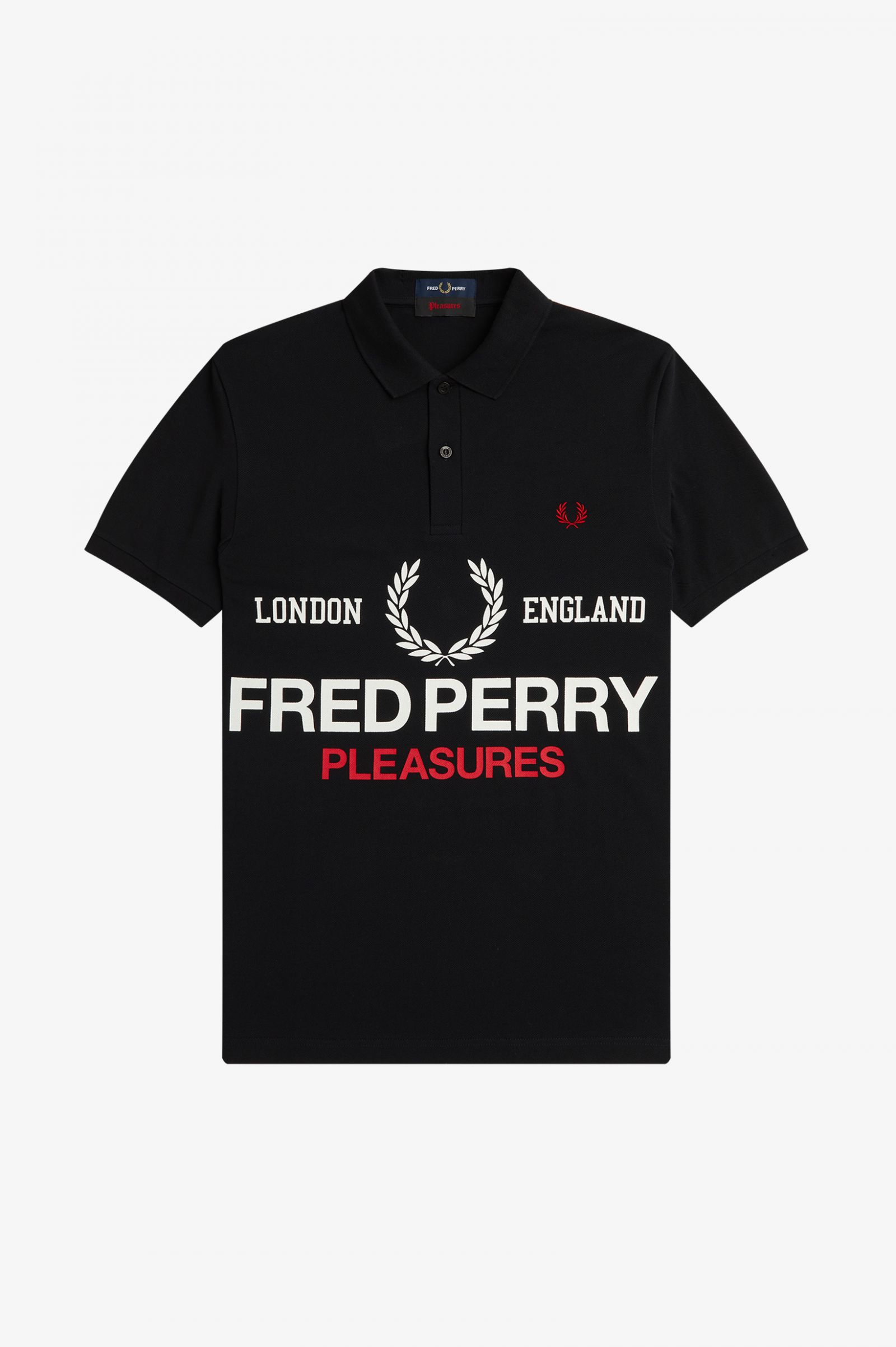 PleasuresLogo Fred Perry Shirt Black 7039160