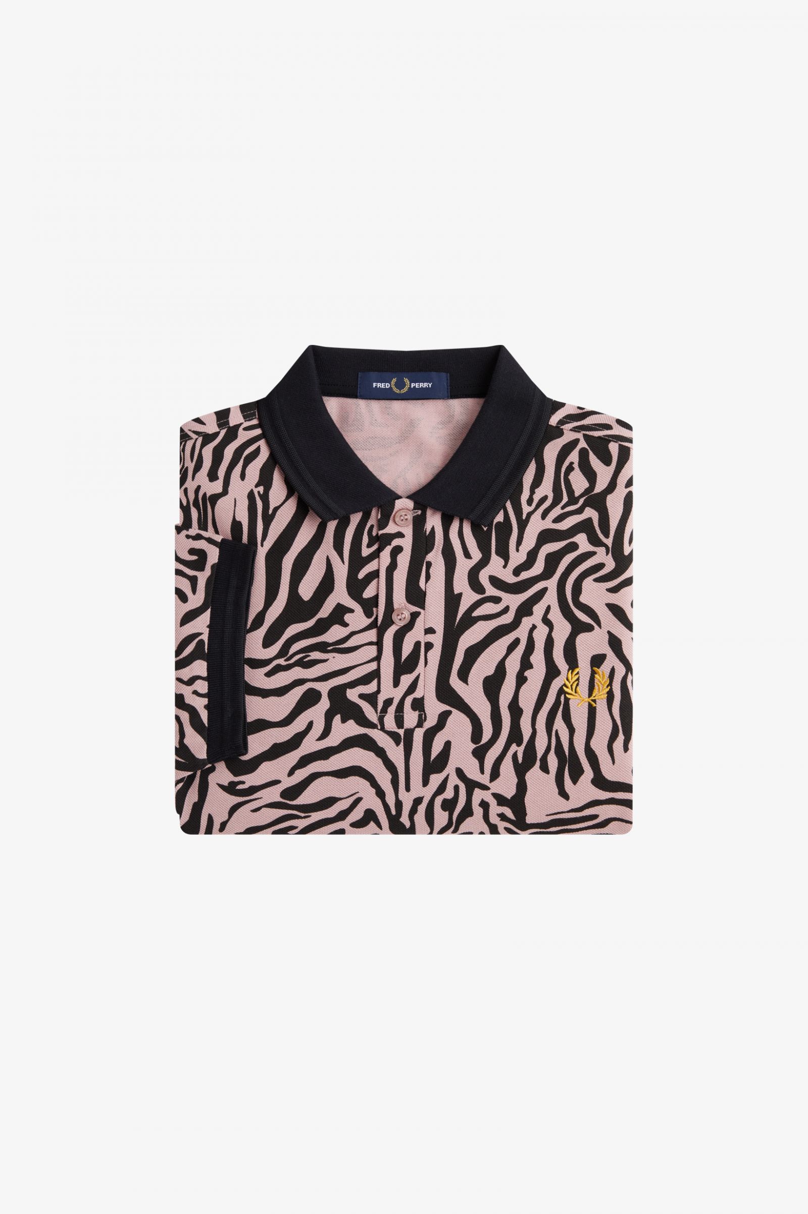 Zebra Print Fred Perry Shirt Dusty Rose Pink 7038603