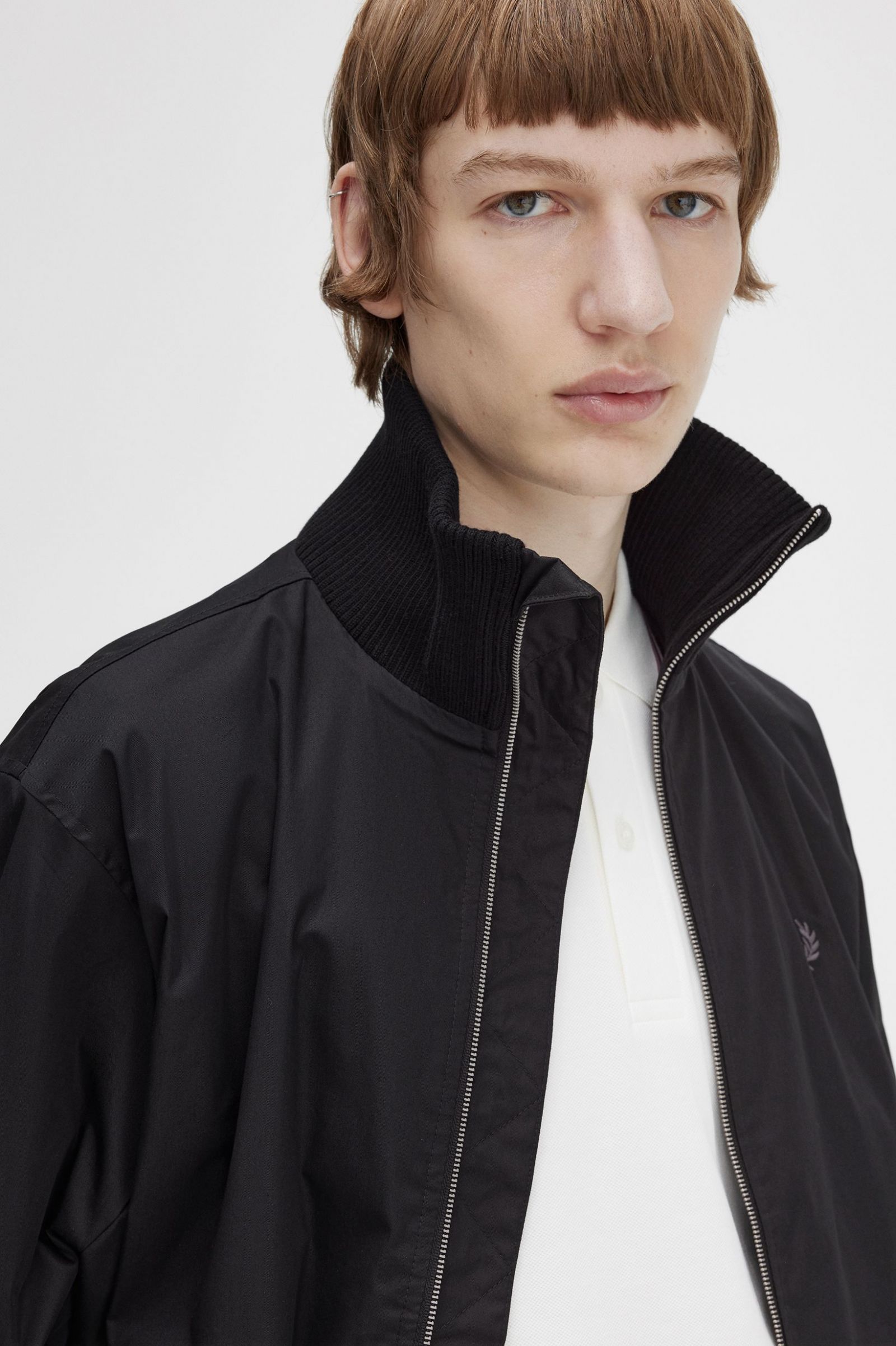 Knitted Rib Tennis Bomber Black 7038653