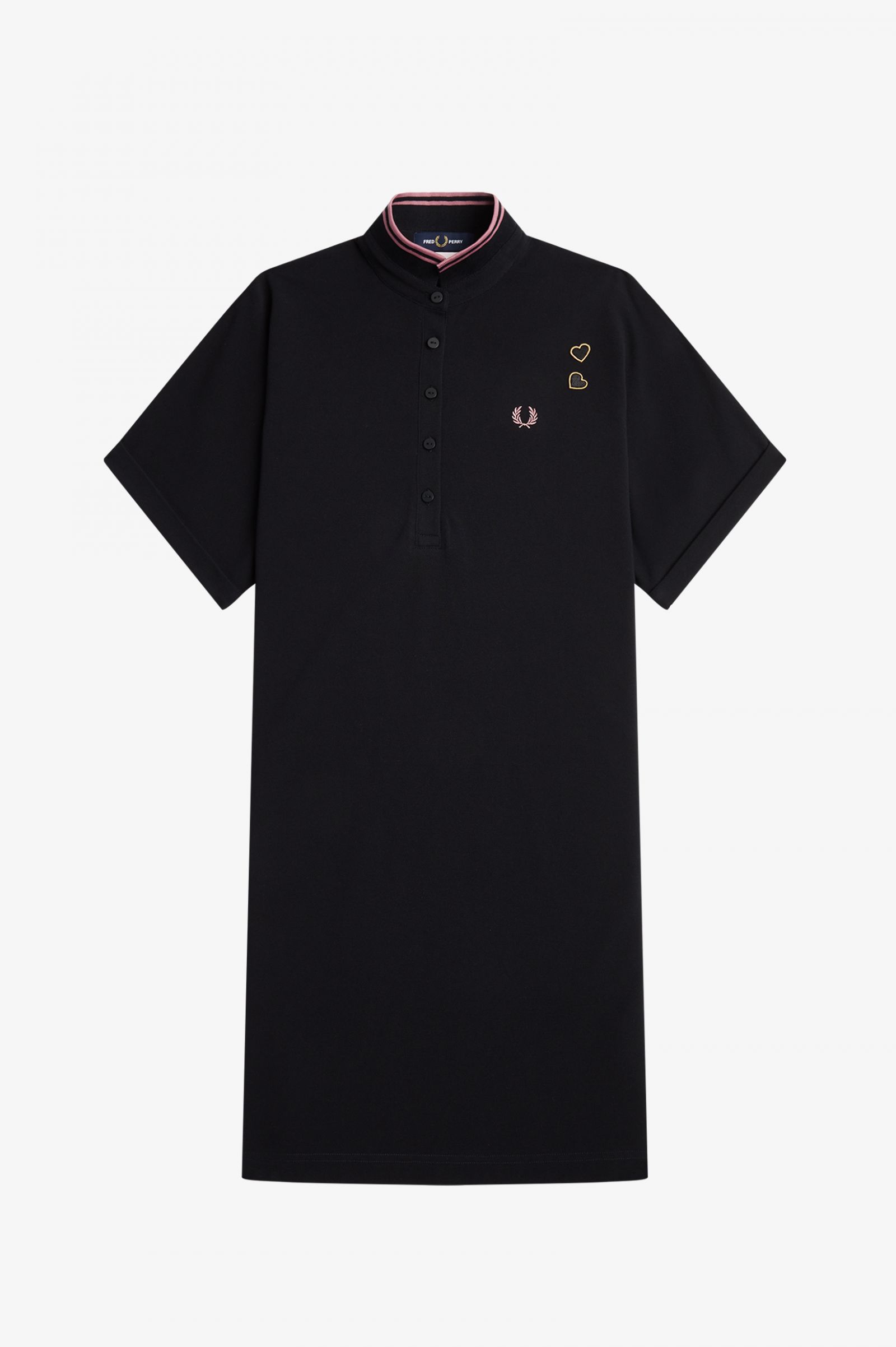 Amy Winehouse FoundationTipped Piqué Shirt Dress Black 7039306