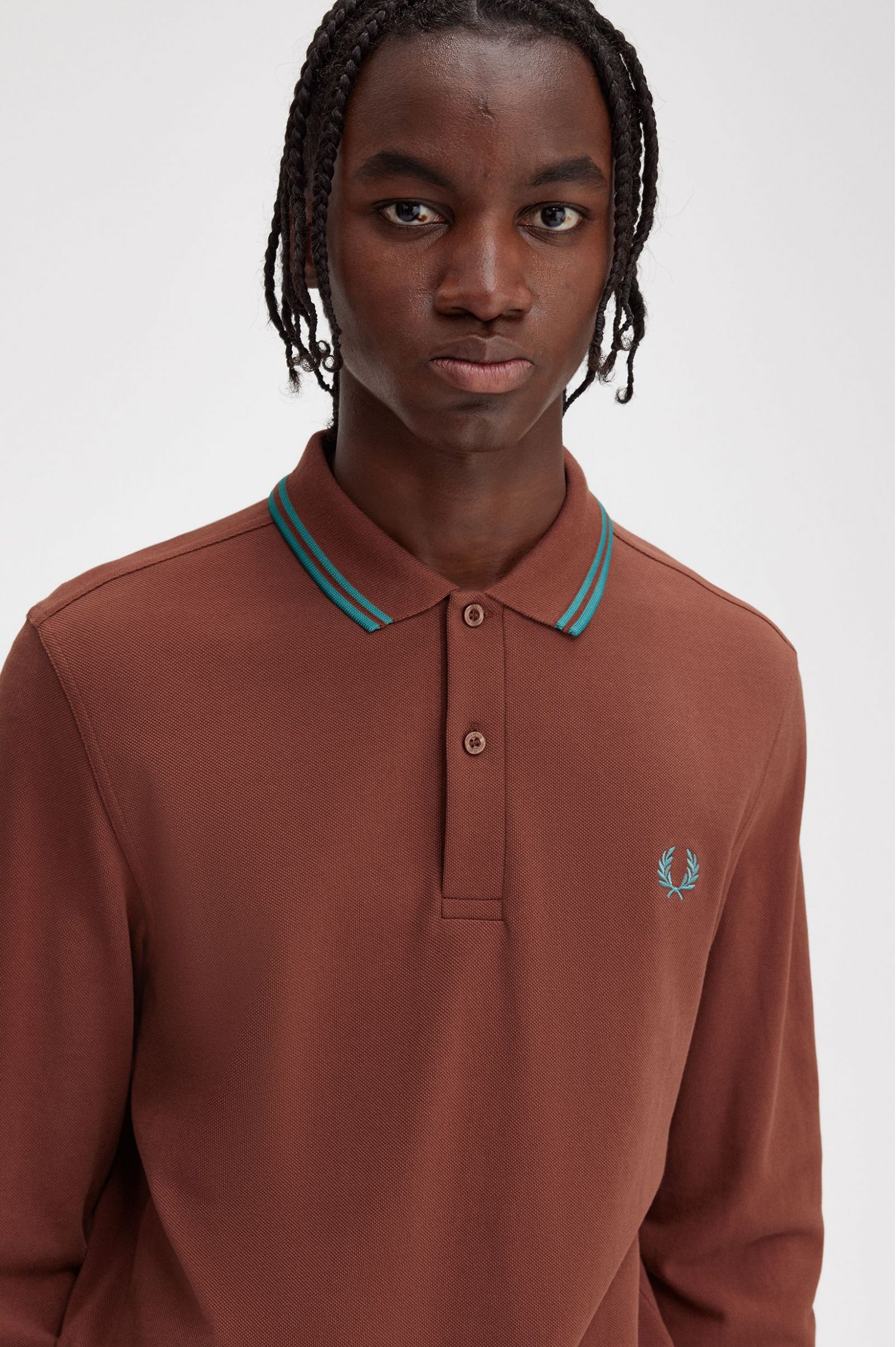 The Fred Perry ShirtM3636 Whisky Brown / Deep Mint / Deep Mint 7038551