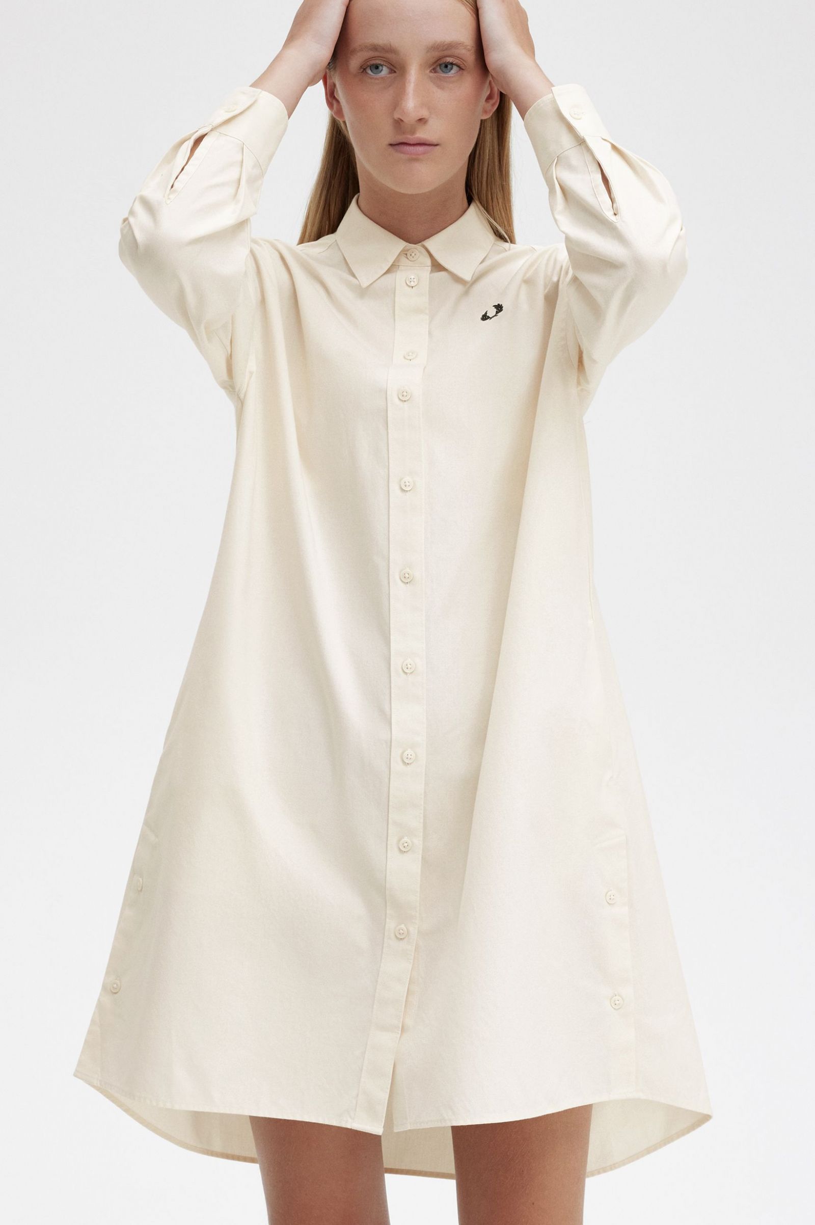 Split Detail Shirt Dress Ecru 7039286