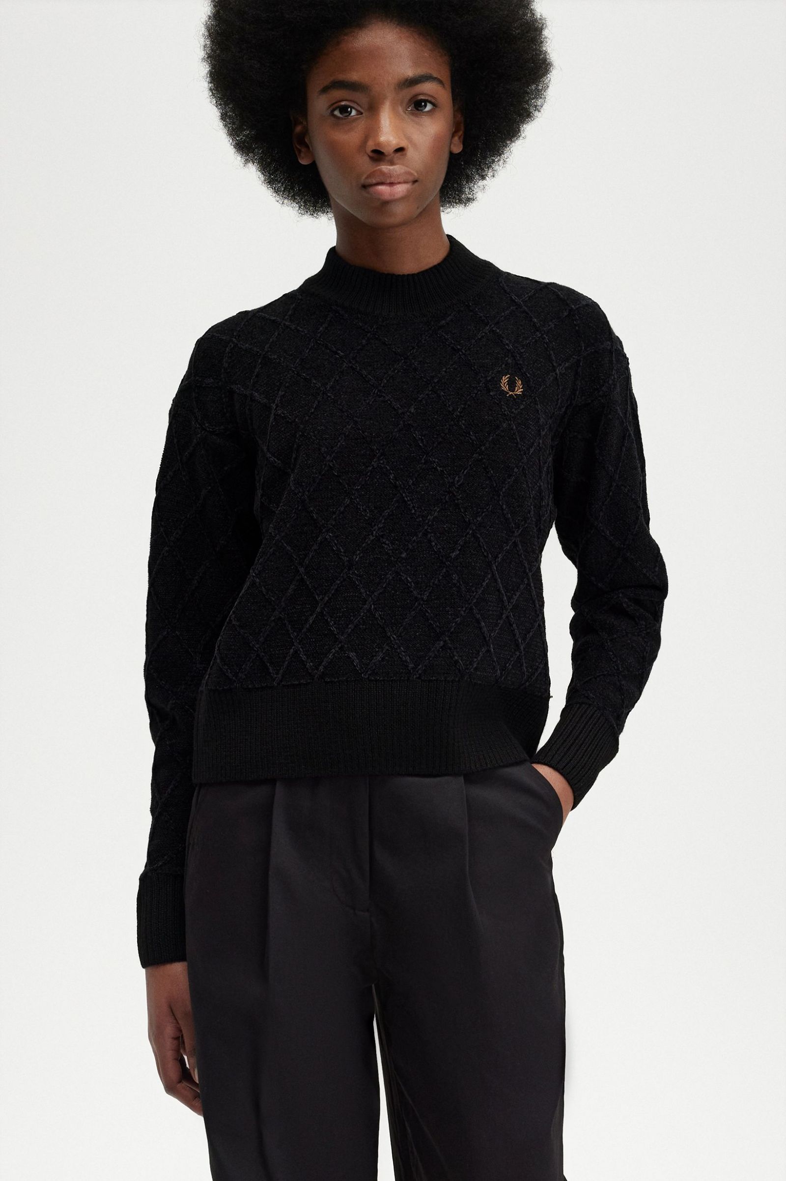 Chenille Grid Jumper Black 7039332