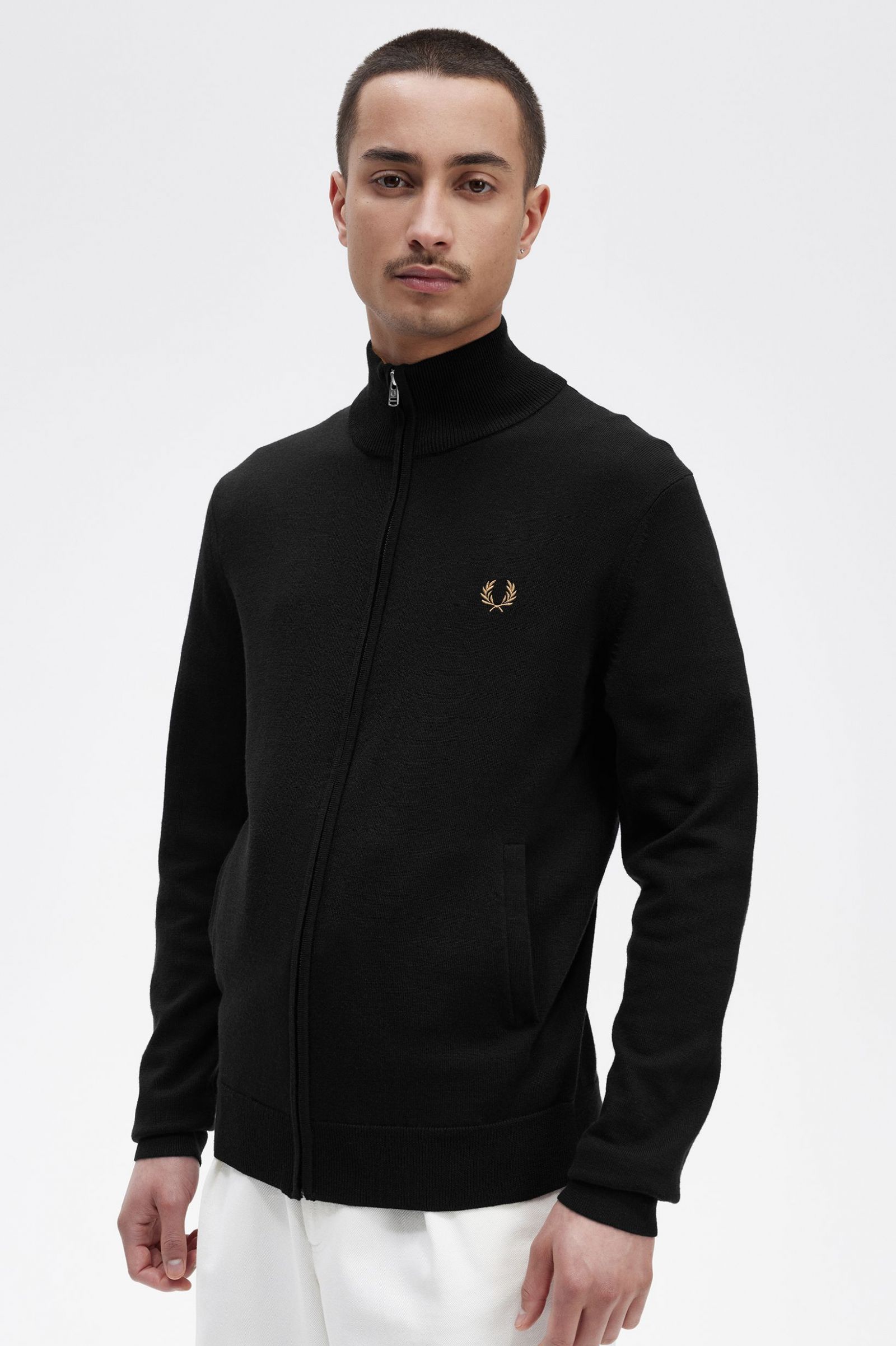 Classic Zip Through Cardigan Black 7038345