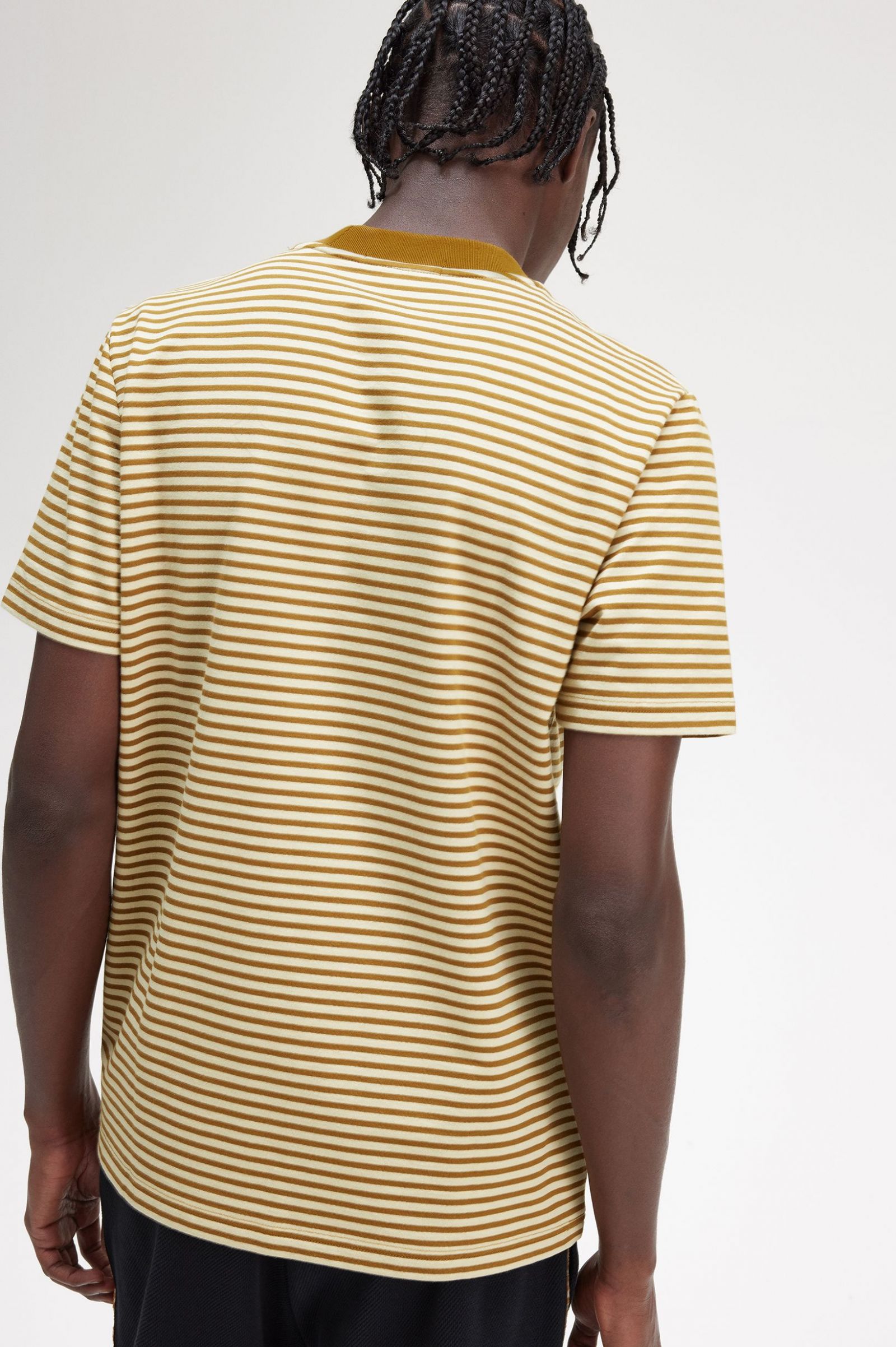 Fine Stripe Heavyweight T-Shirt Oatmeal / Dark Caramel 7038911