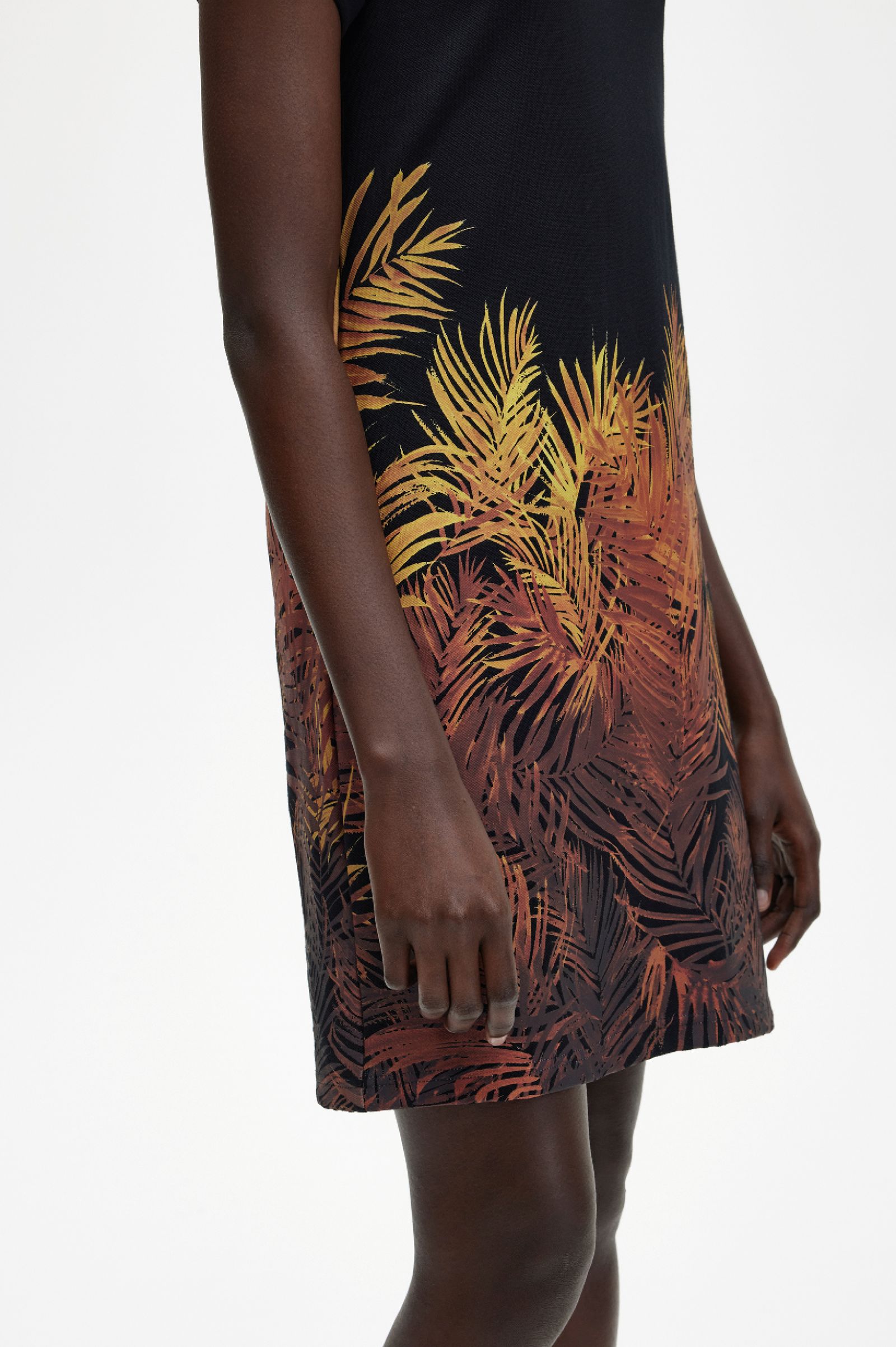 Amy Winehouse FoundationPalm Print Piqué Dress Black 7037937