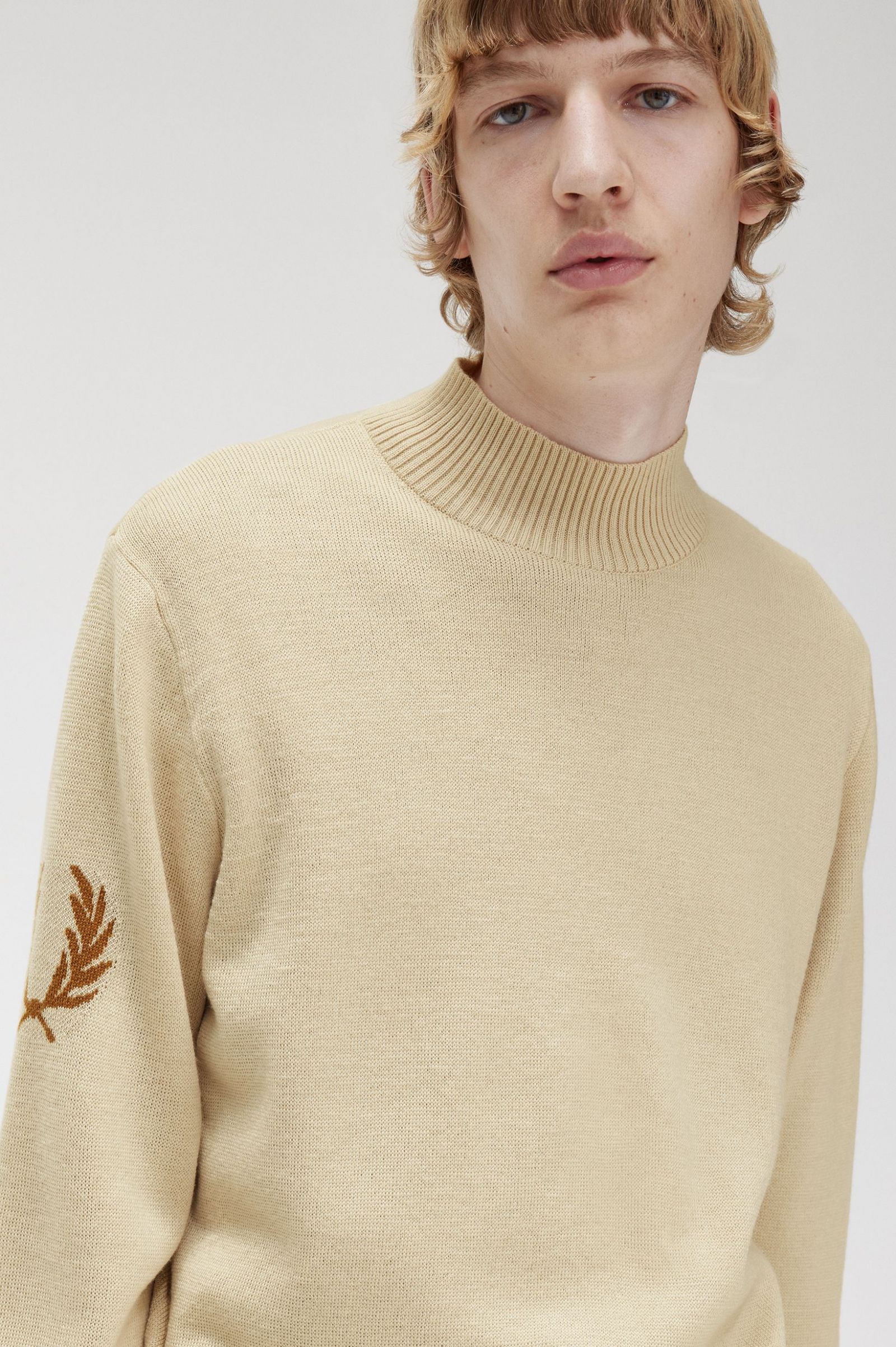 Laurel Wreath Mock Neck Jumper Oatmeal 7038357
