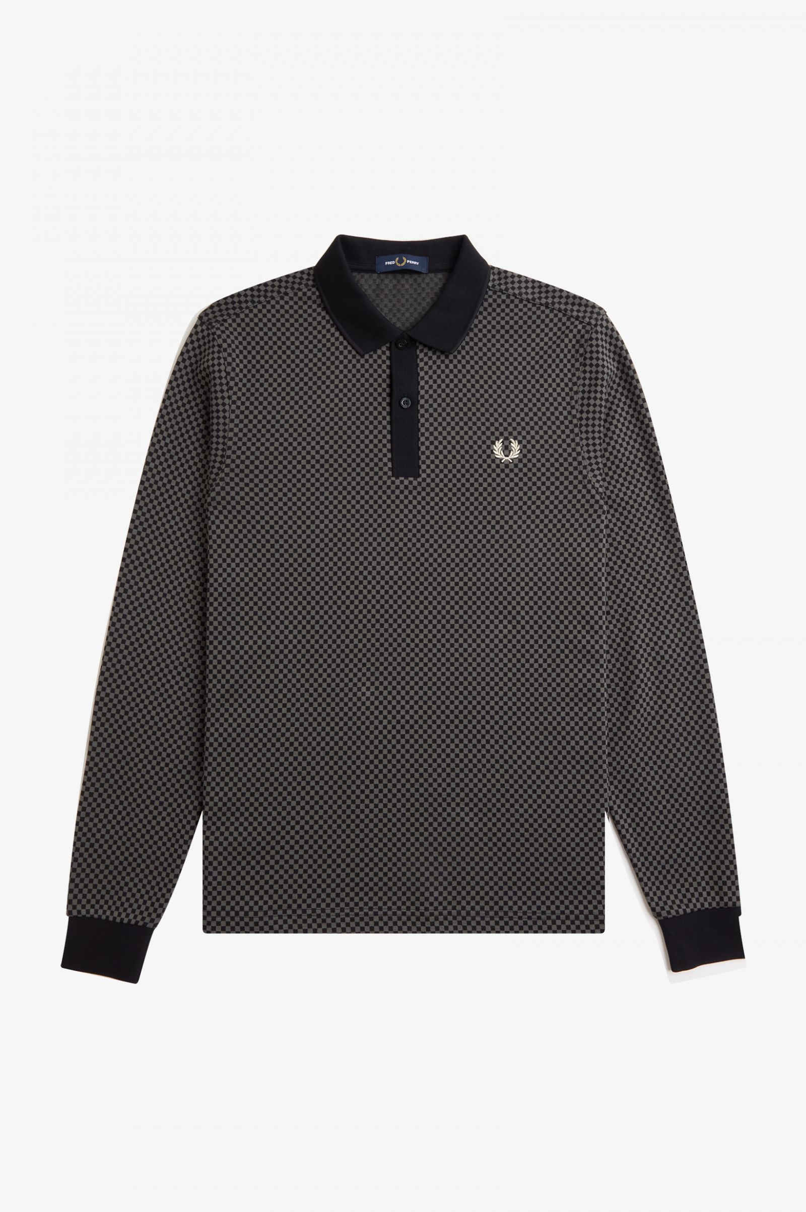 Micro Chequerboard Polo Shirt Black / Field Green 7038645