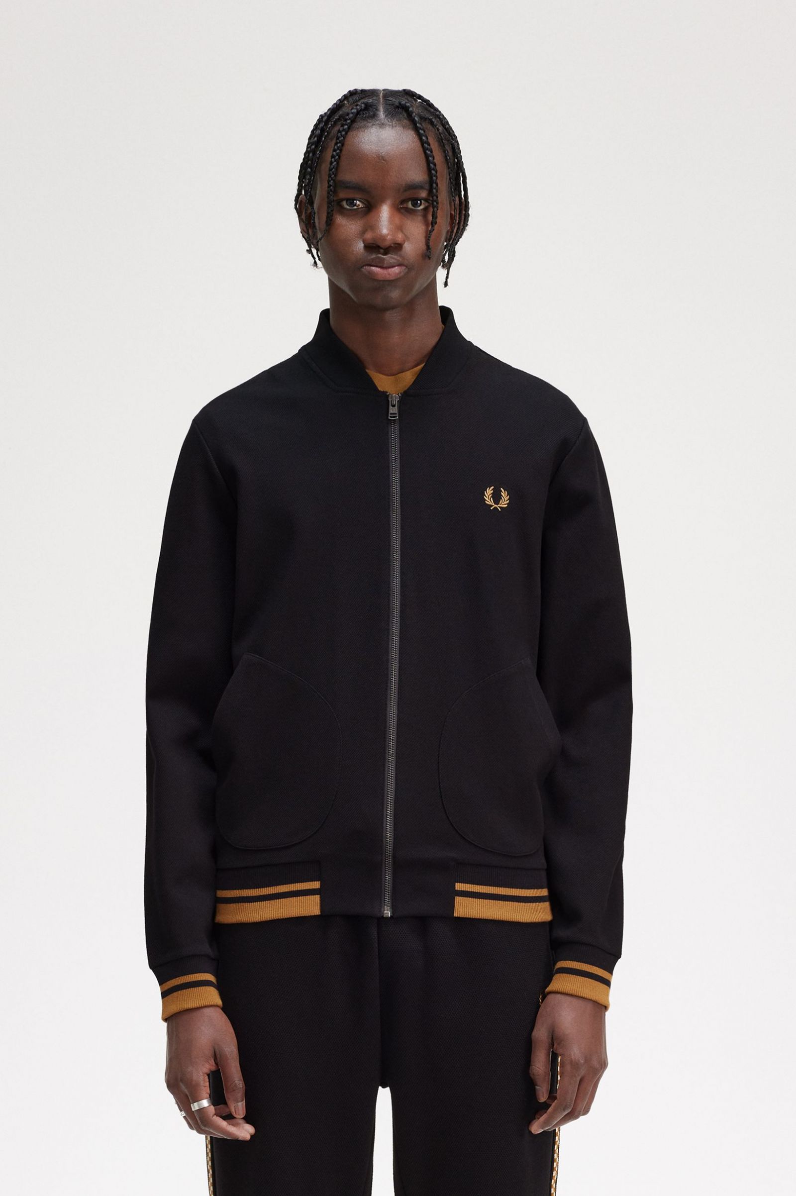 Tipped Detail Track Jacket Black 7039122