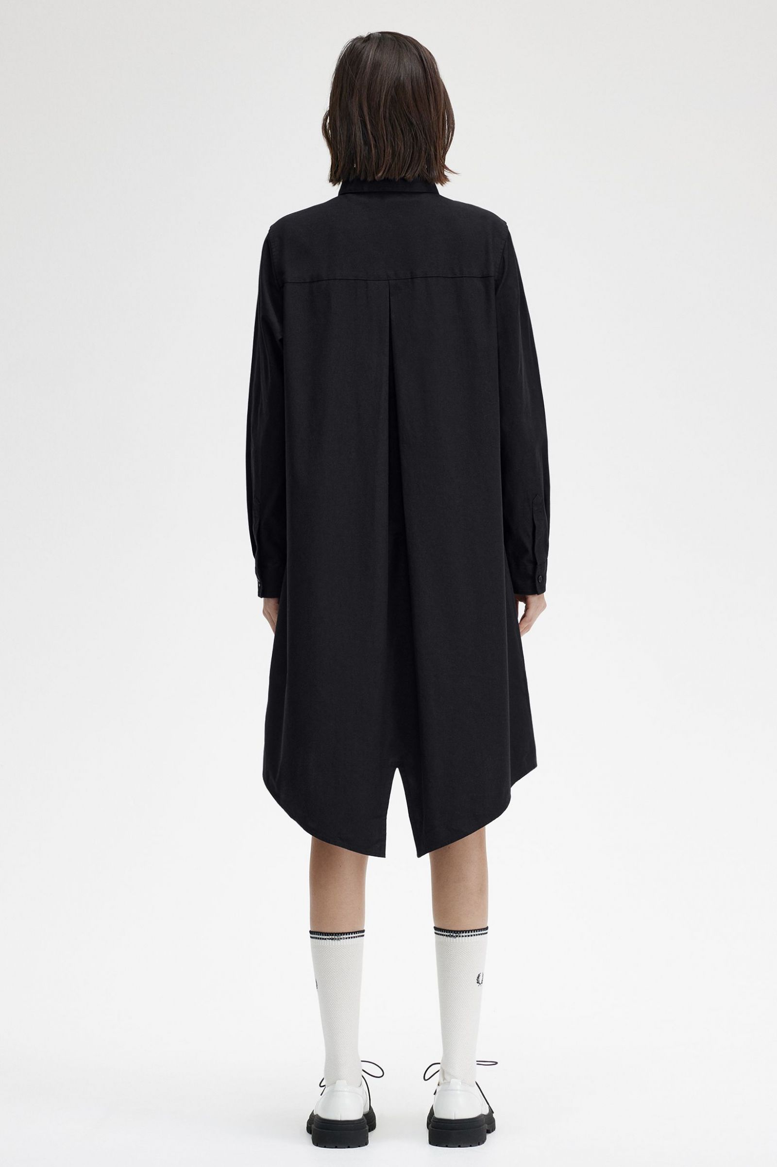 Fishtail Hem Shirt Dress Black 7039298