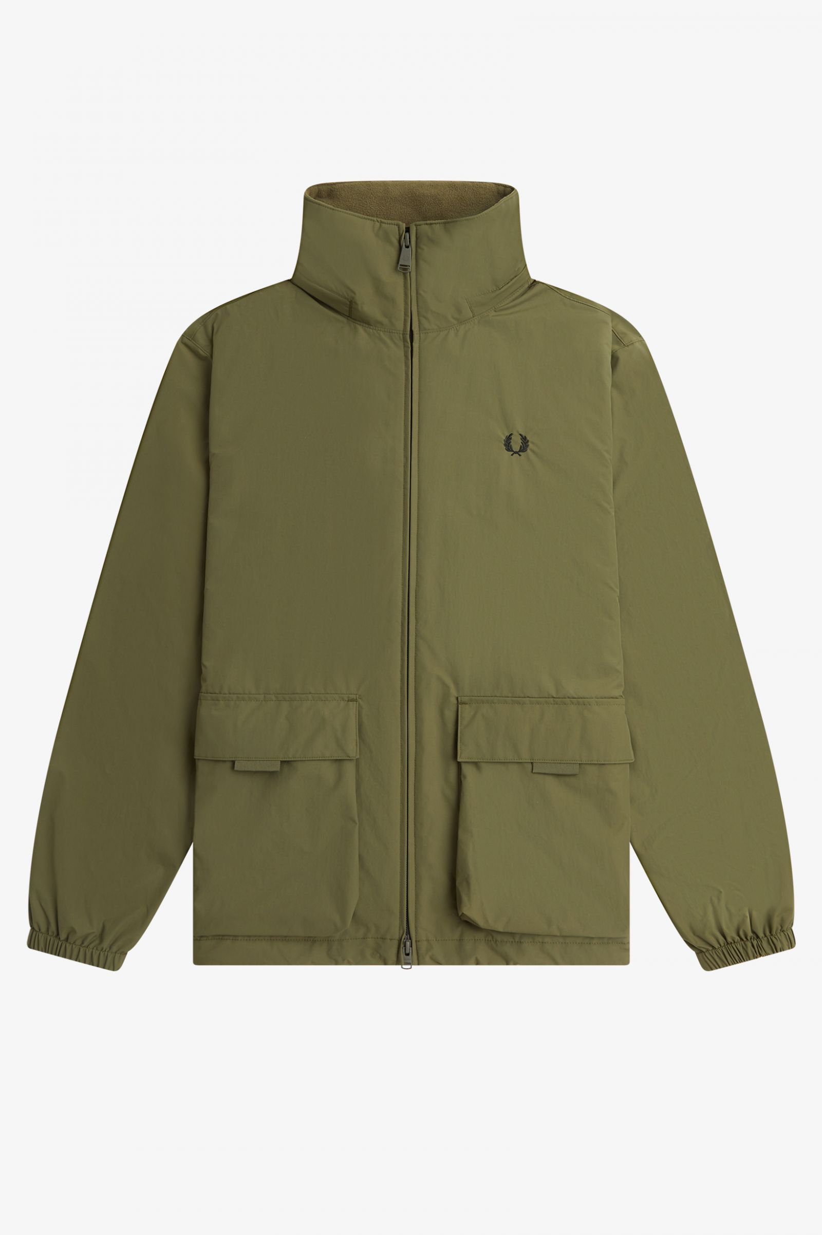 Patch Pocket Zip Through Jacket Uniform Green 7038279