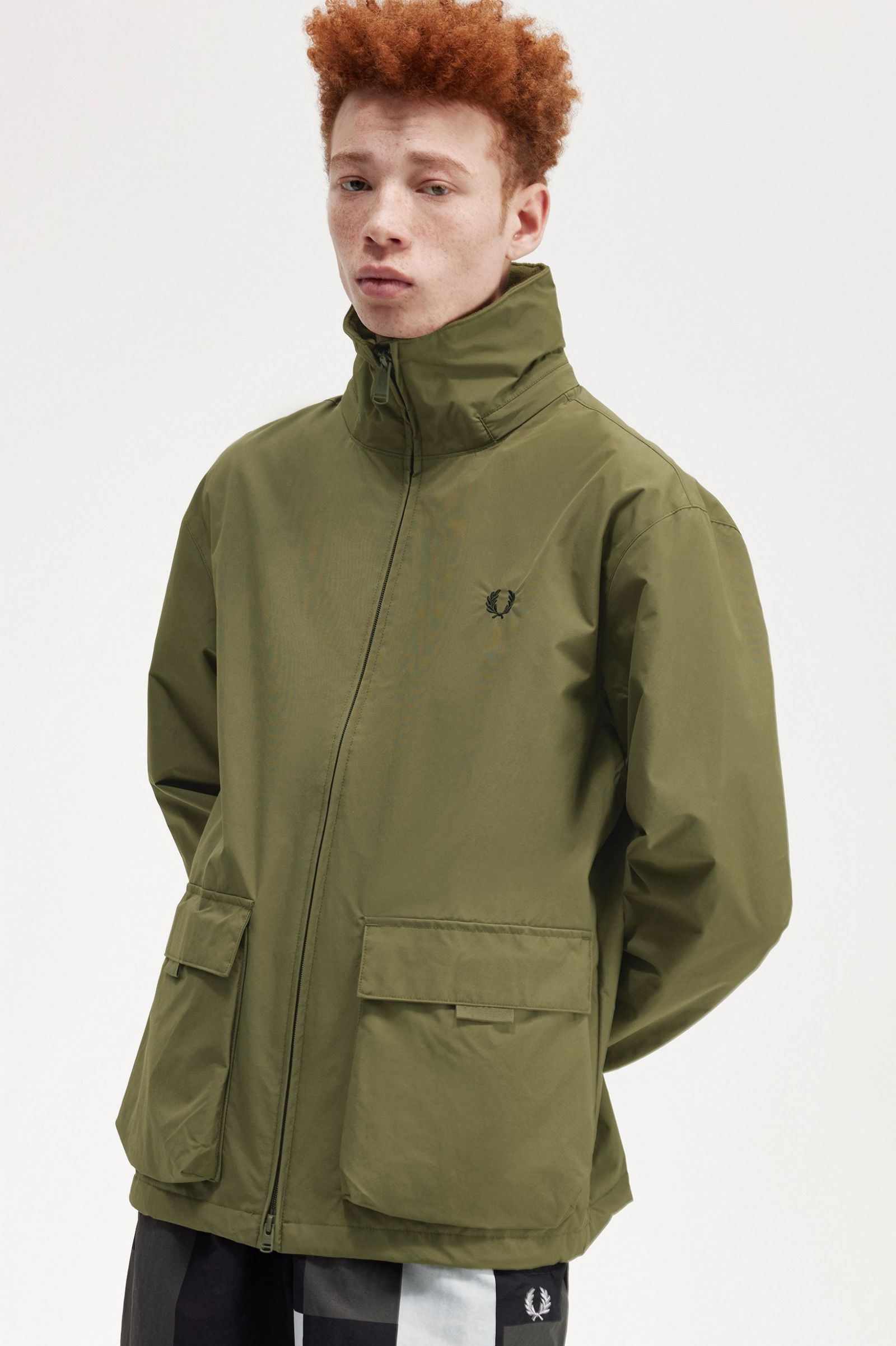 Patch Pocket Zip Through Jacket Uniform Green 7038279