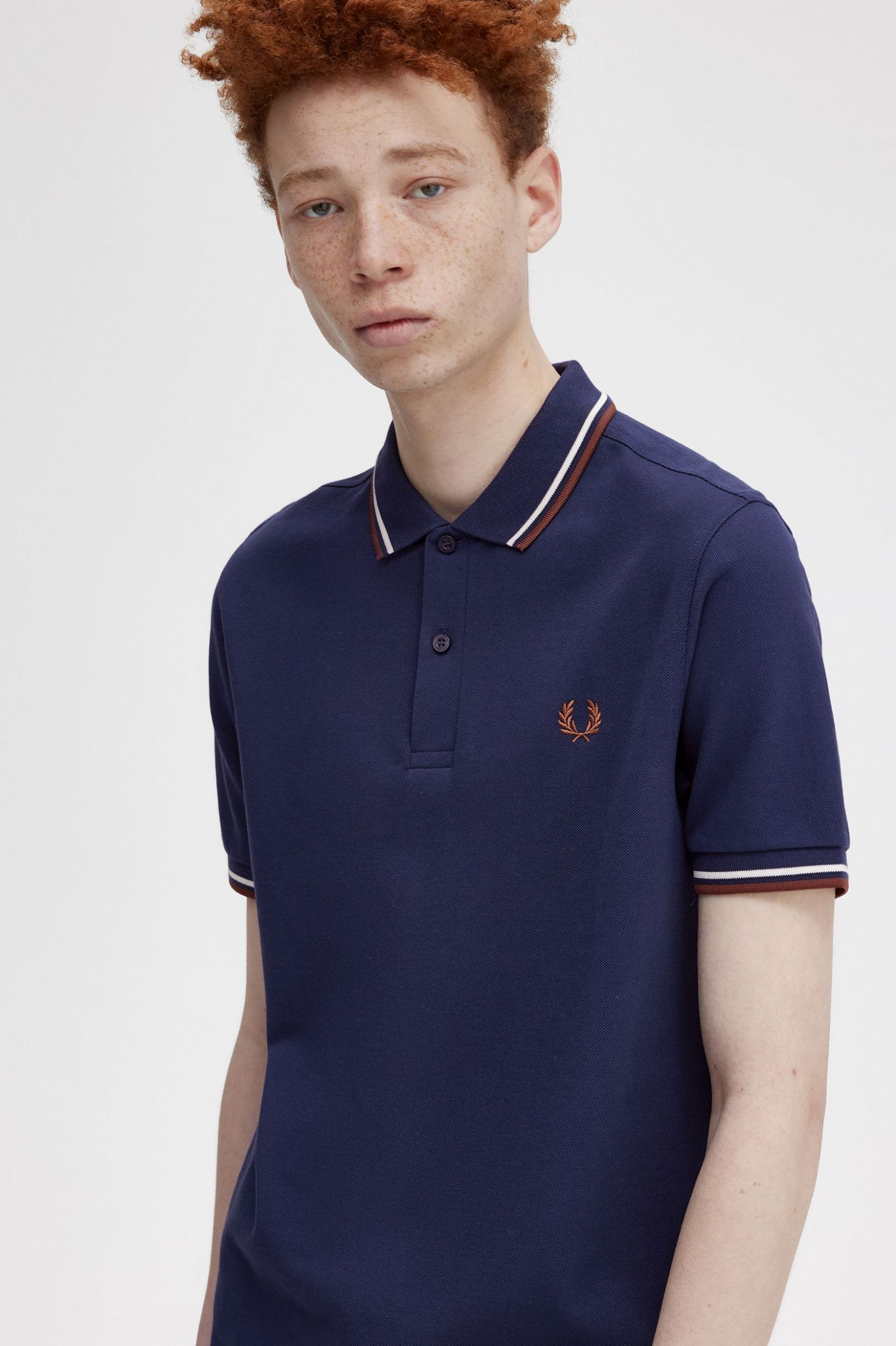 The Fred Perry ShirtM3600 French Navy / Ecru / Whisky Brown 7038581