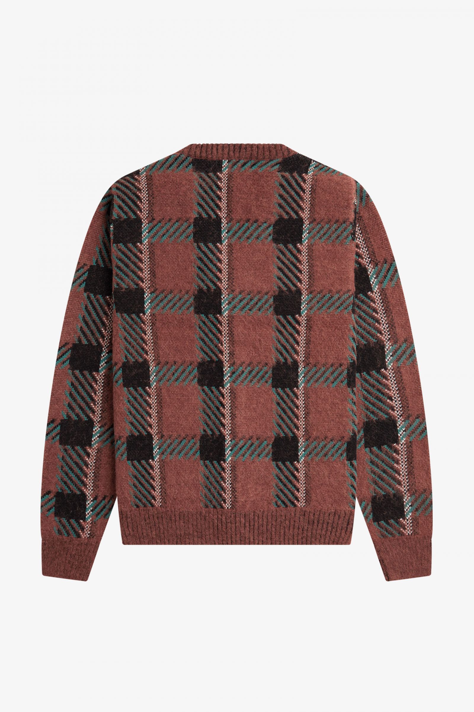 Glitch Tartan Cardigan Whisky Brown 7038664