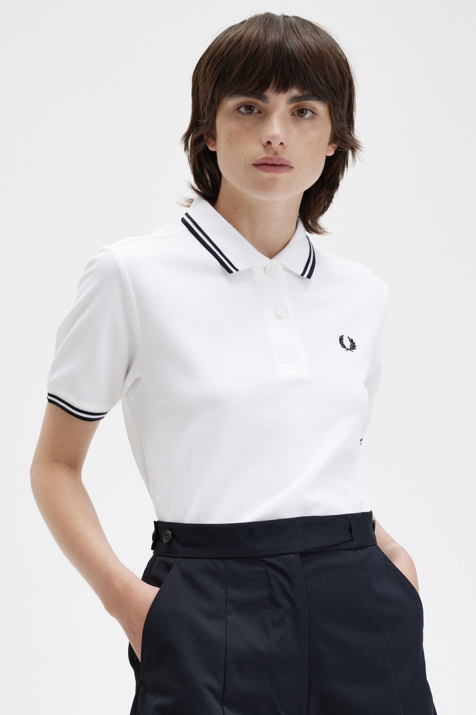 The Fred Perry ShirtG3600 White / Black / Black 7039458