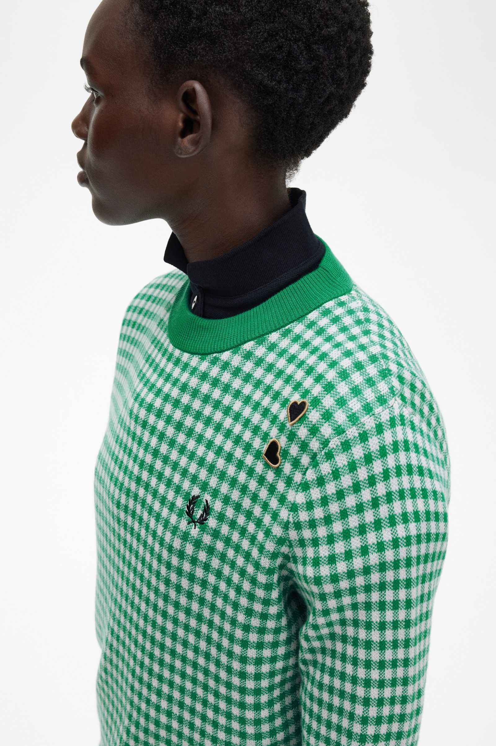 Amy Winehouse FoundationGingham Jumper Fred Perry Green 7037962