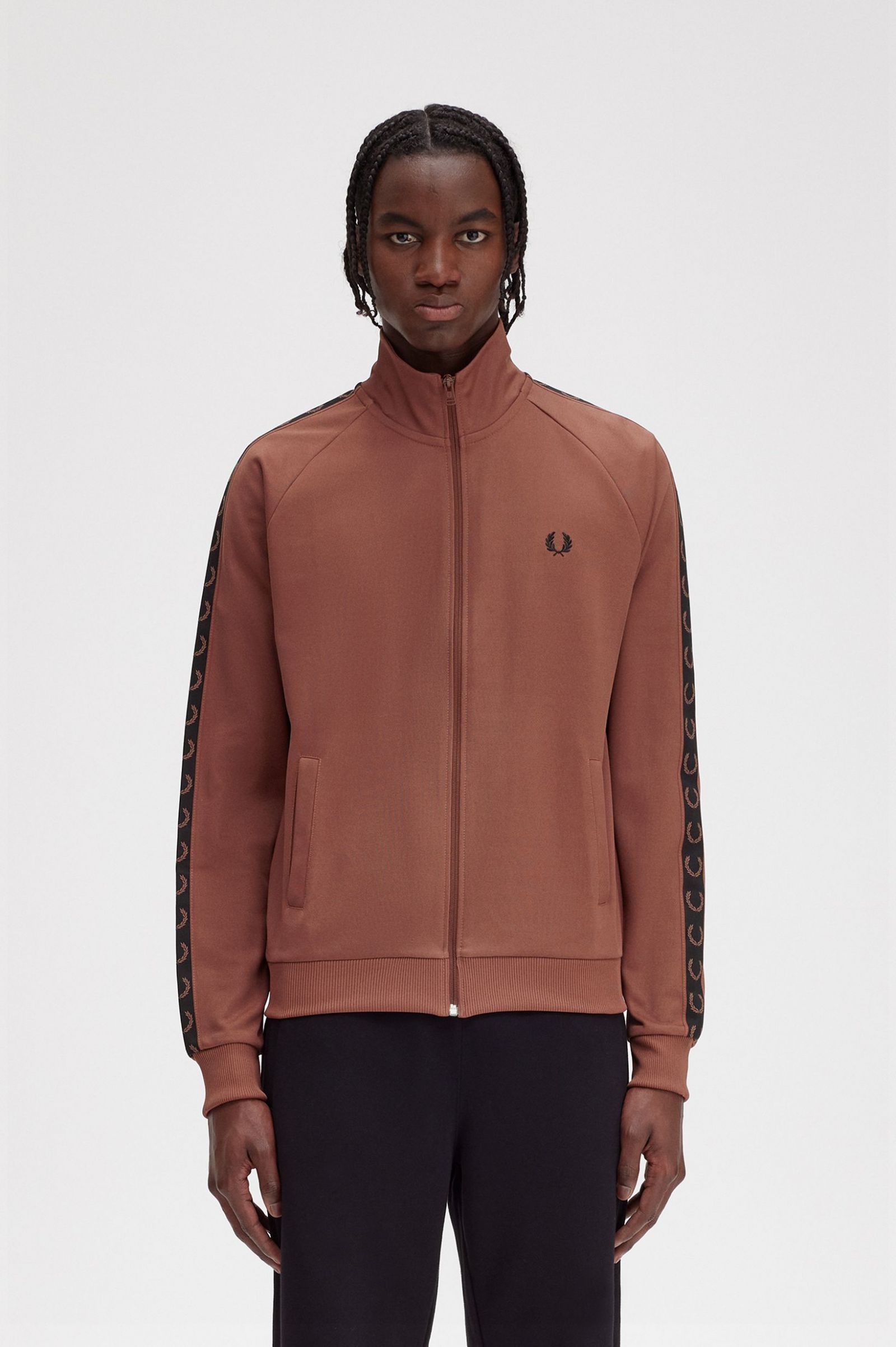 Contrast Tape Track Jacket Whisky Brown / Black 7039115