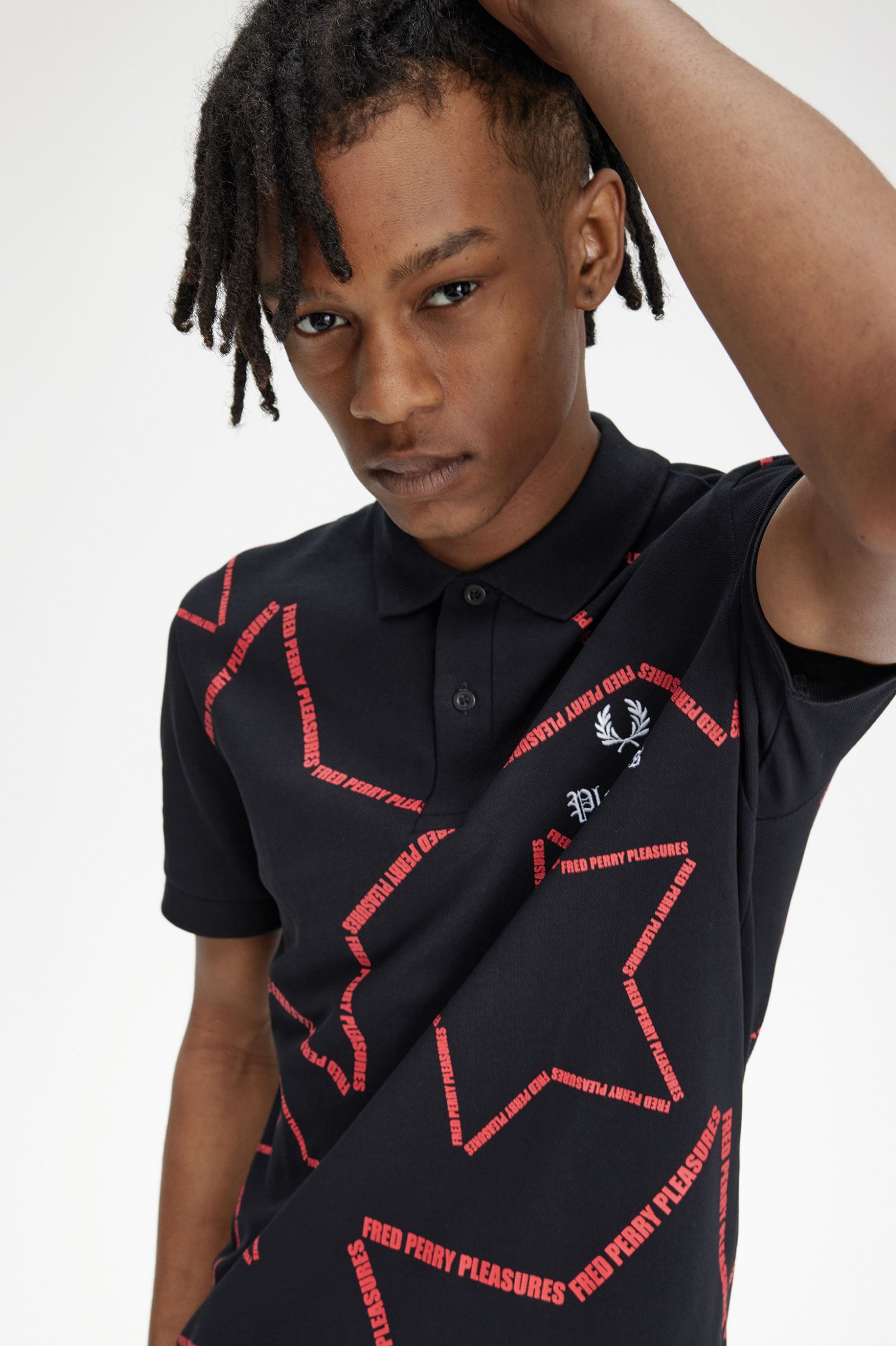 PleasuresStar Fred Perry Shirt Black 7039159