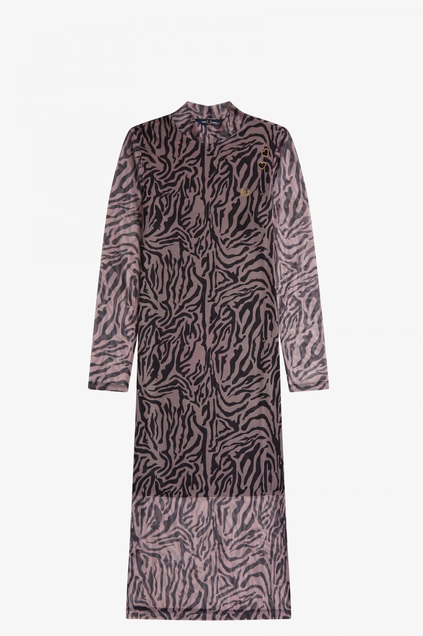 Amy Winehouse FoundationZebra Print Mesh Dress Dusty Rose Pink 7039370