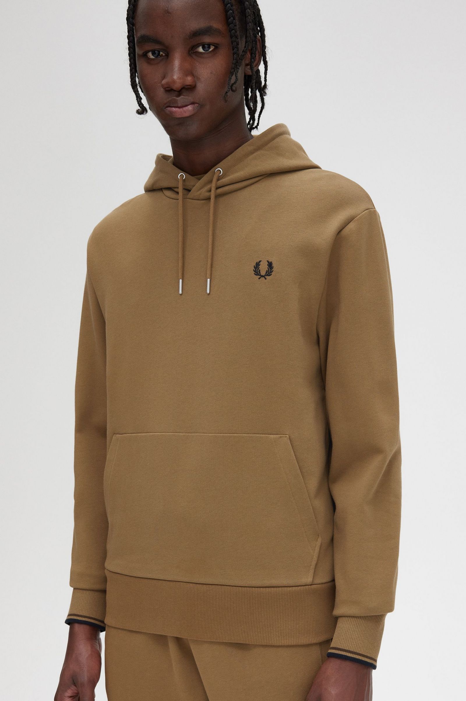 Tipped Hooded Sweatshirt Shaded Stone / Burnt Tobacco 7038414