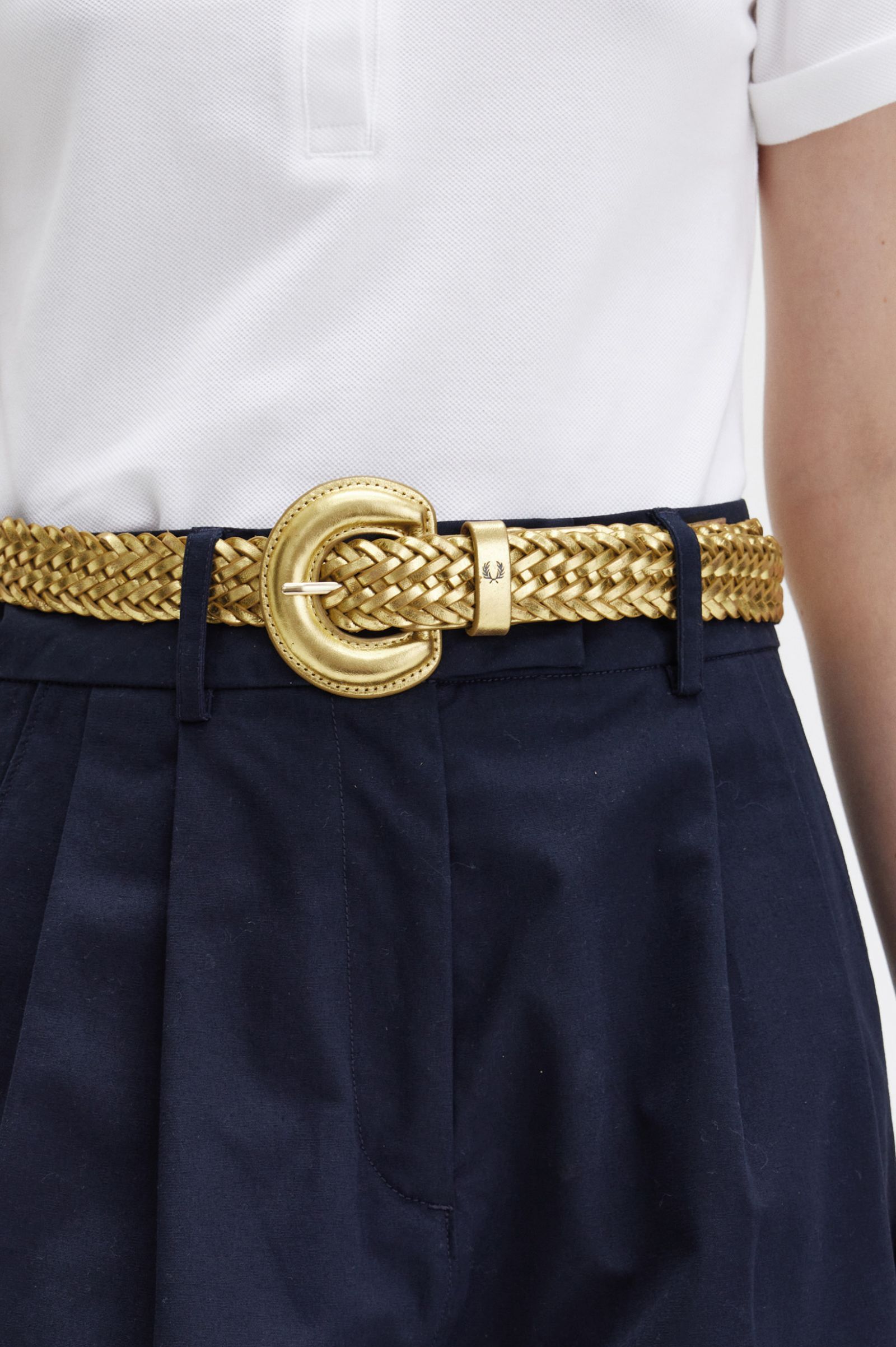 Amy Winehouse FoundationWoven Leather Belt Gold 7039249