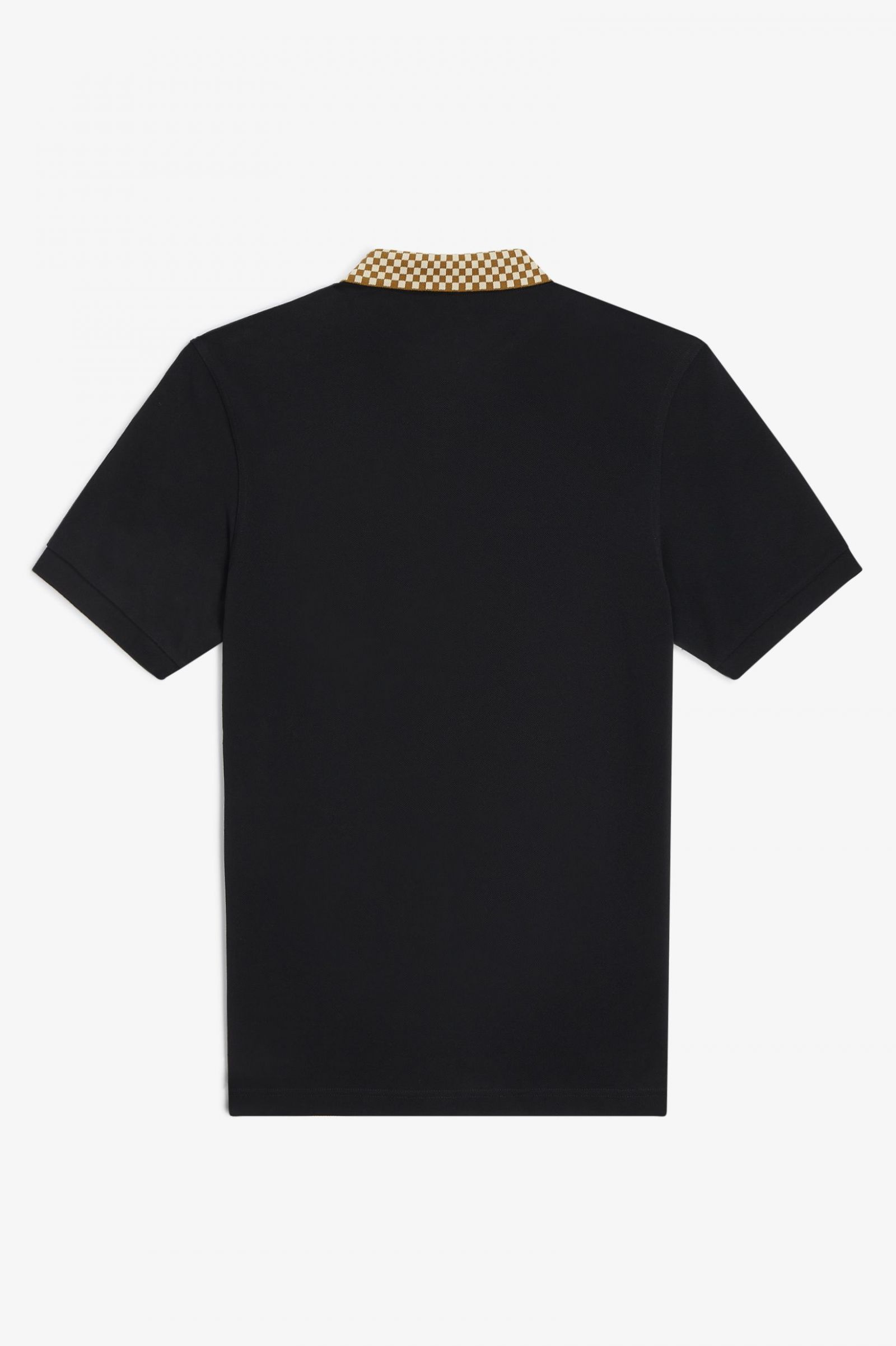 Chequerboard Collar Polo Shirt Black 7038564