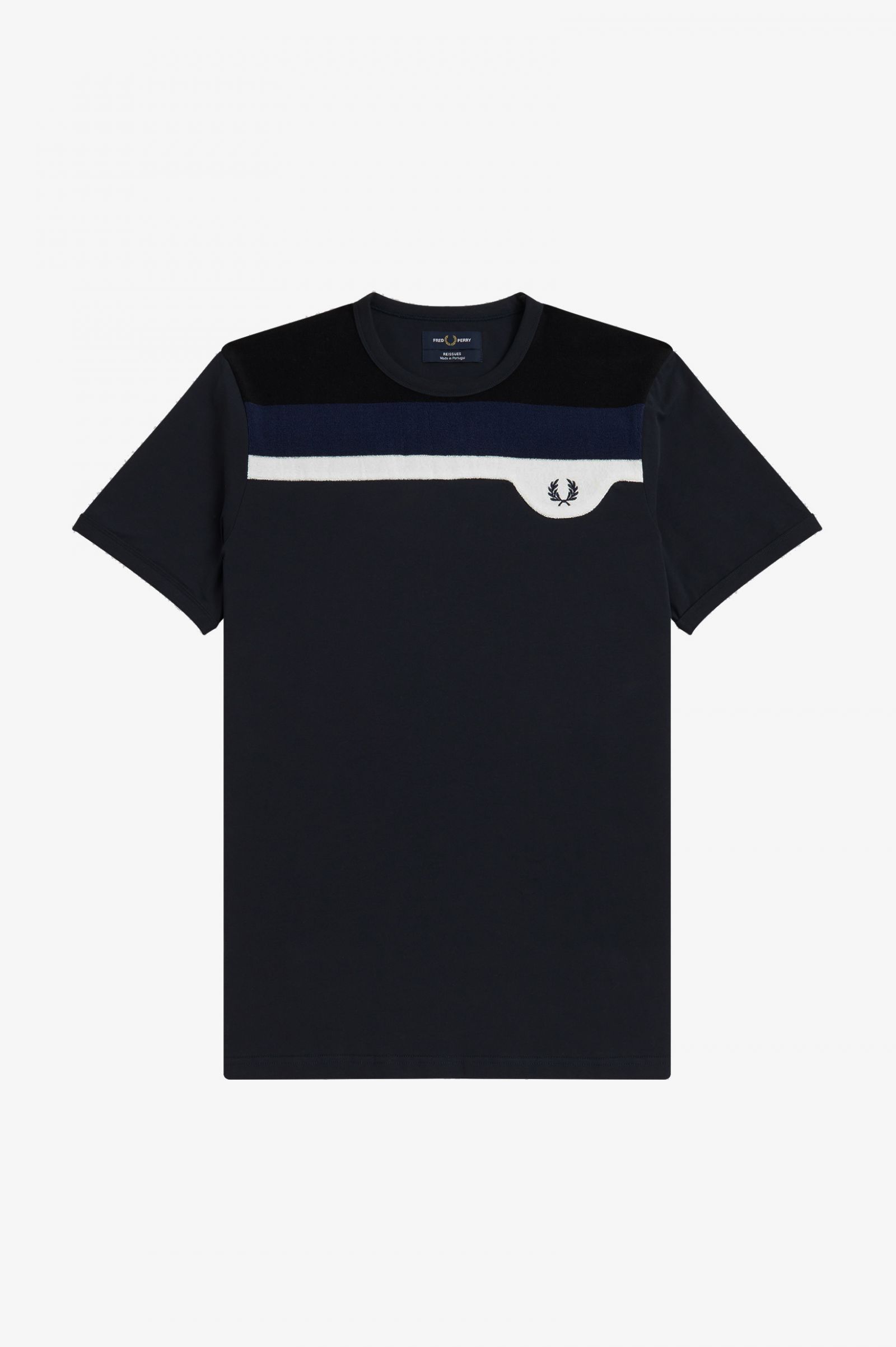 ReissuesTowelling Panel T-Shirt French Navy 7037861