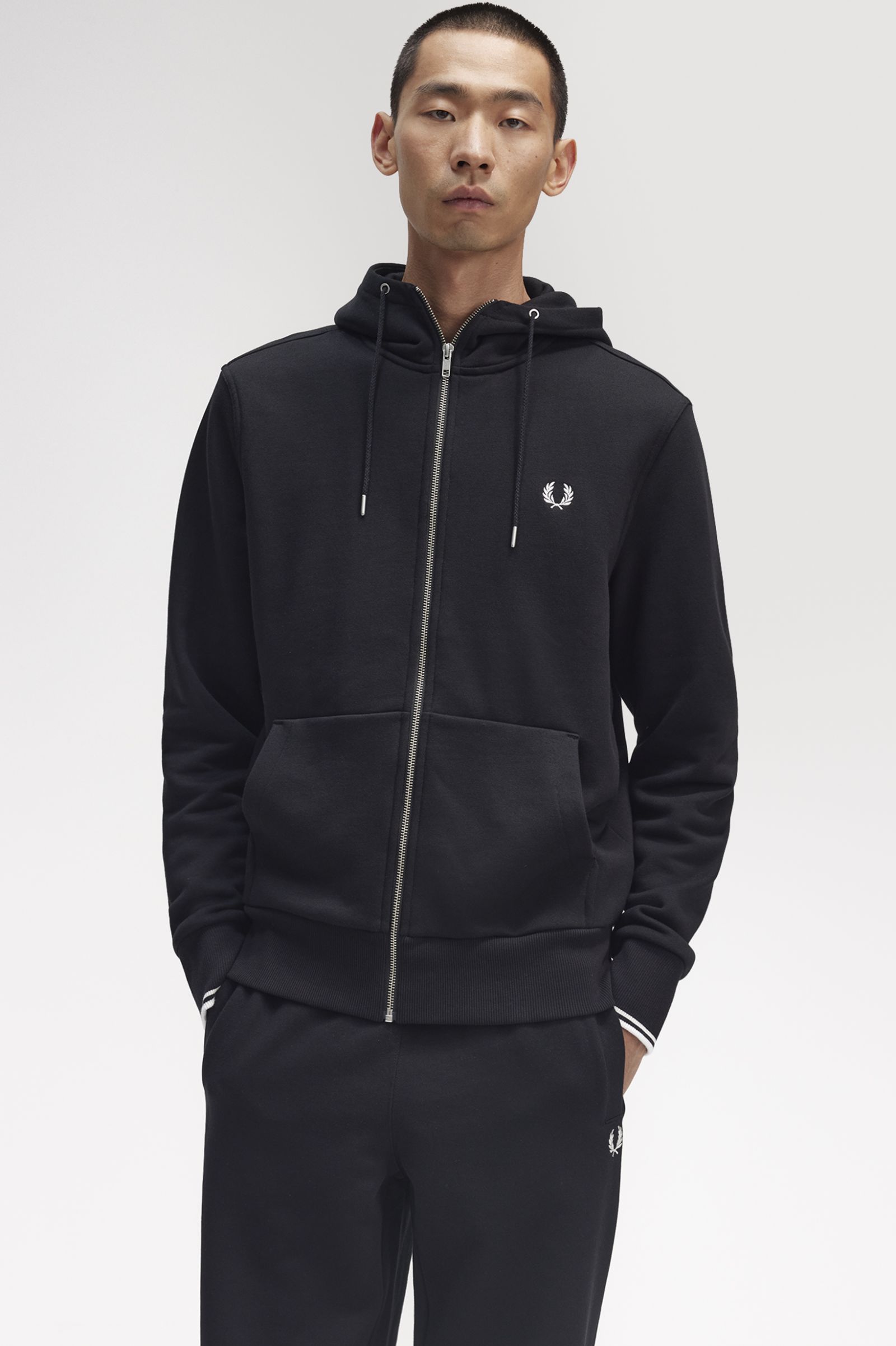 Hooded Zip Through Sweatshirt Black 7038843