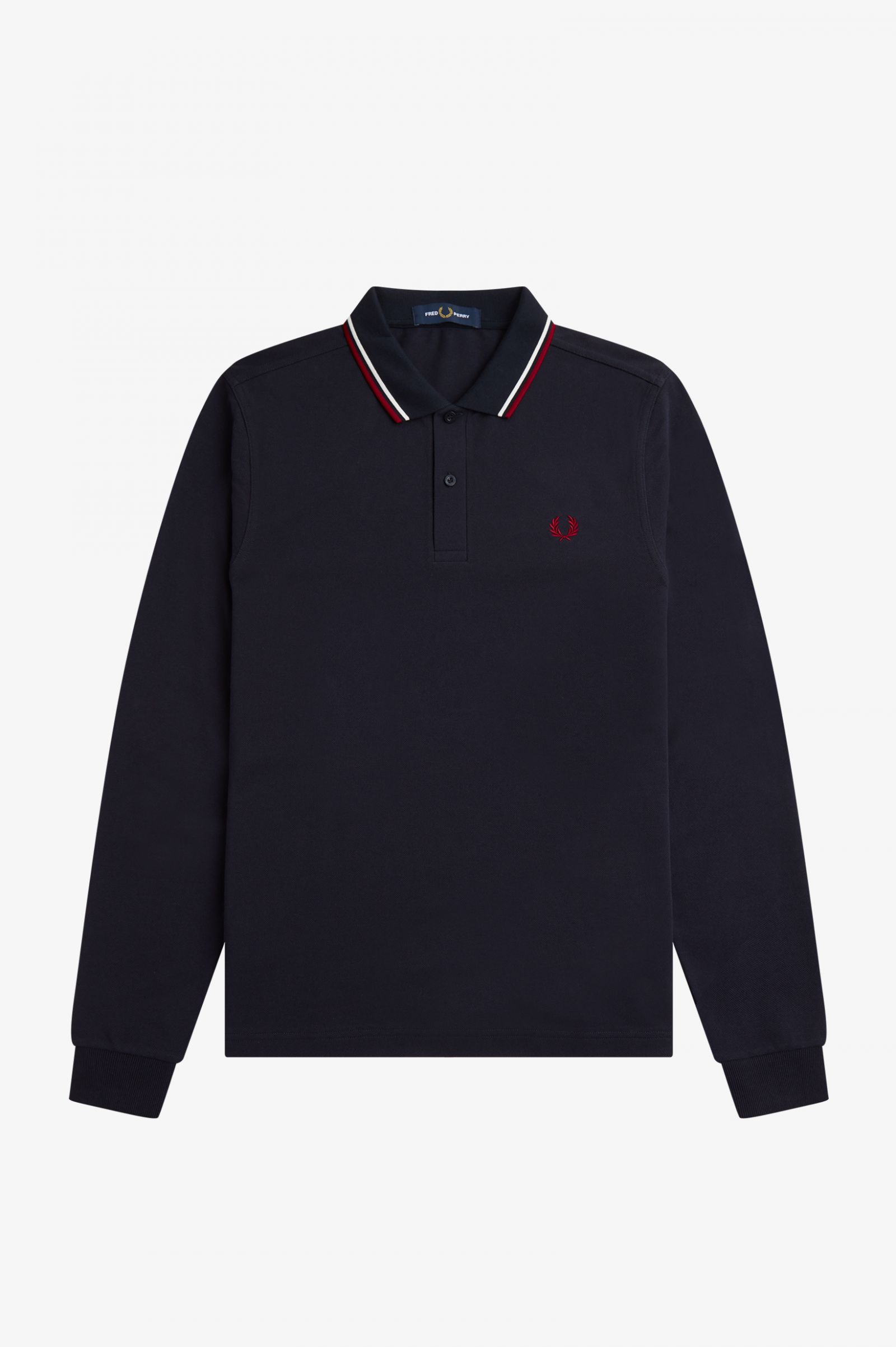 The Fred Perry ShirtM3636 Navy / Snow White / Burnt Red 7038545