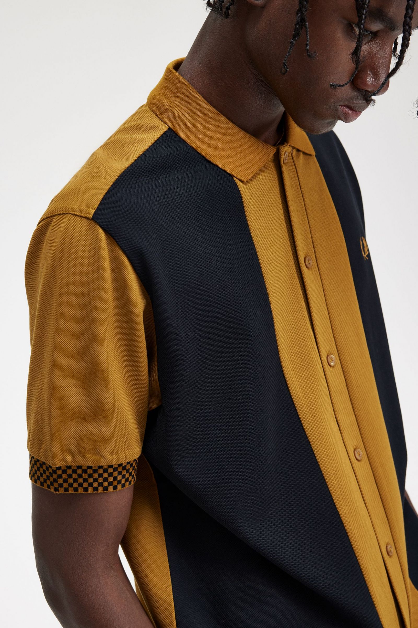 Button Through Polo Shirt Dark Caramel 7038511