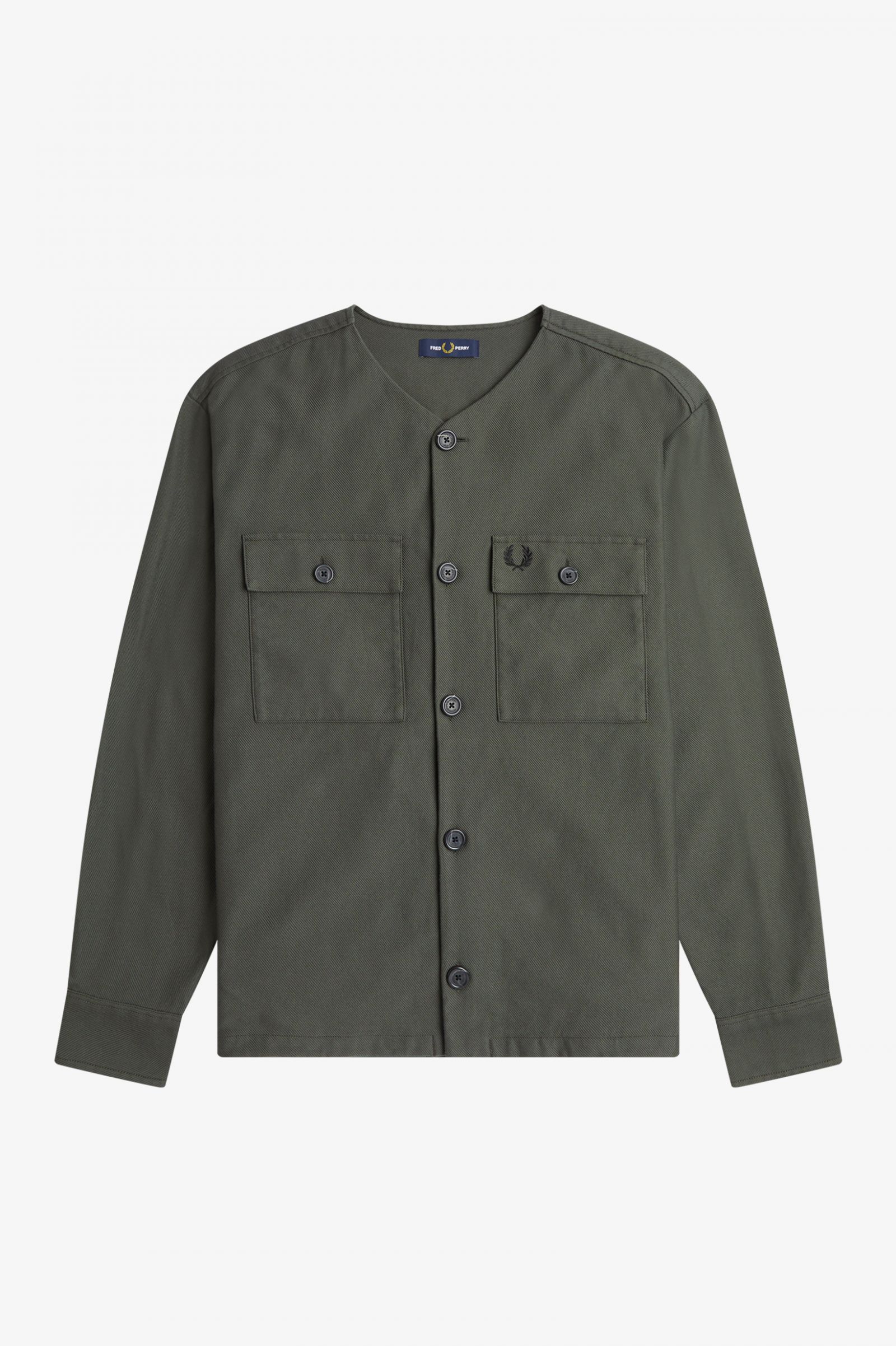 Collarless Overshirt Field Green 7038480