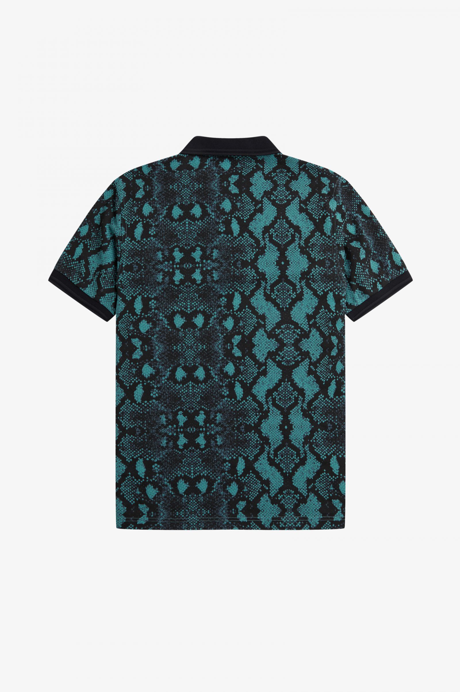 Snake Print Fred Perry Shirt Deep Mint 7038524